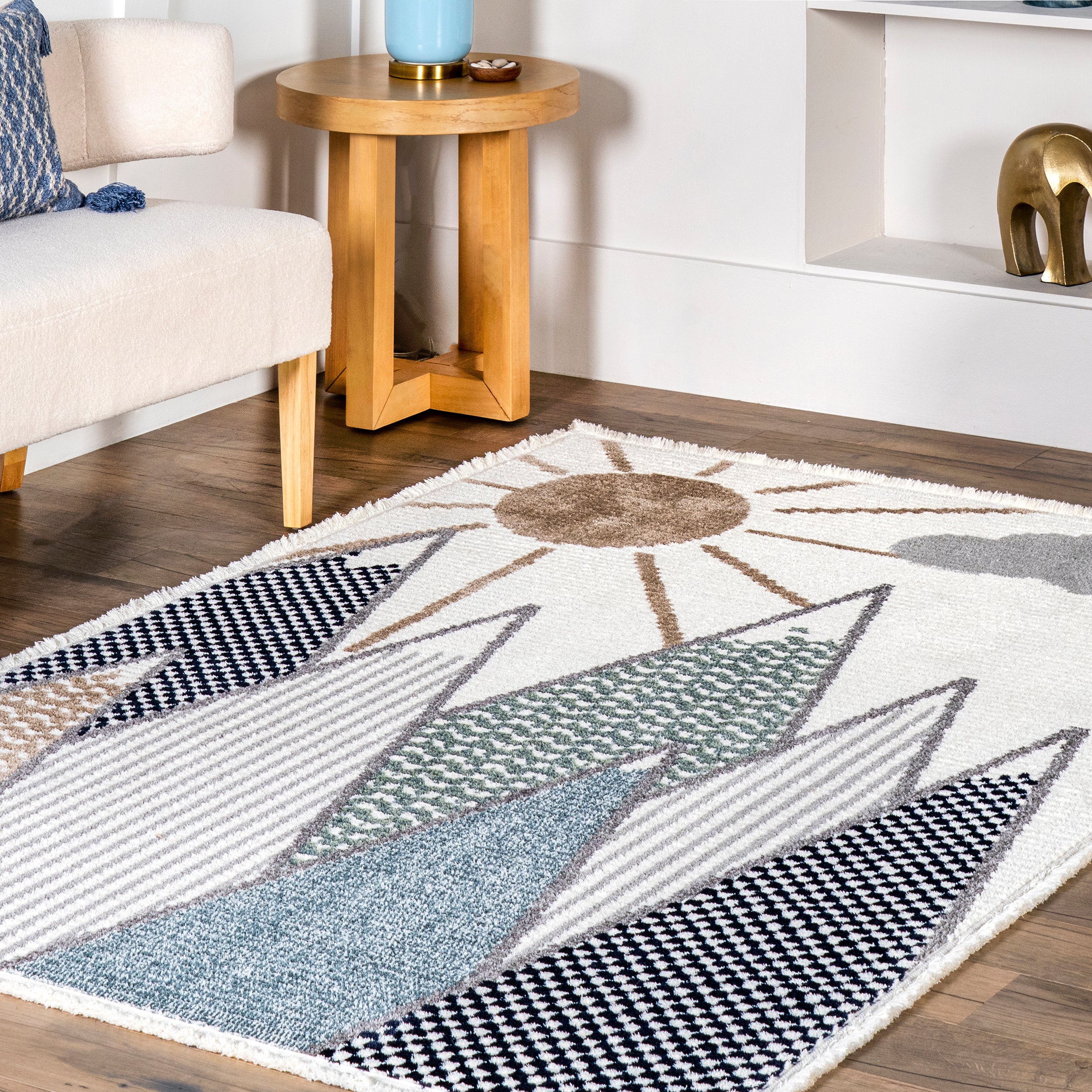 Elsha Rocky Mountains Kids Fringe Area Rug - Image 9