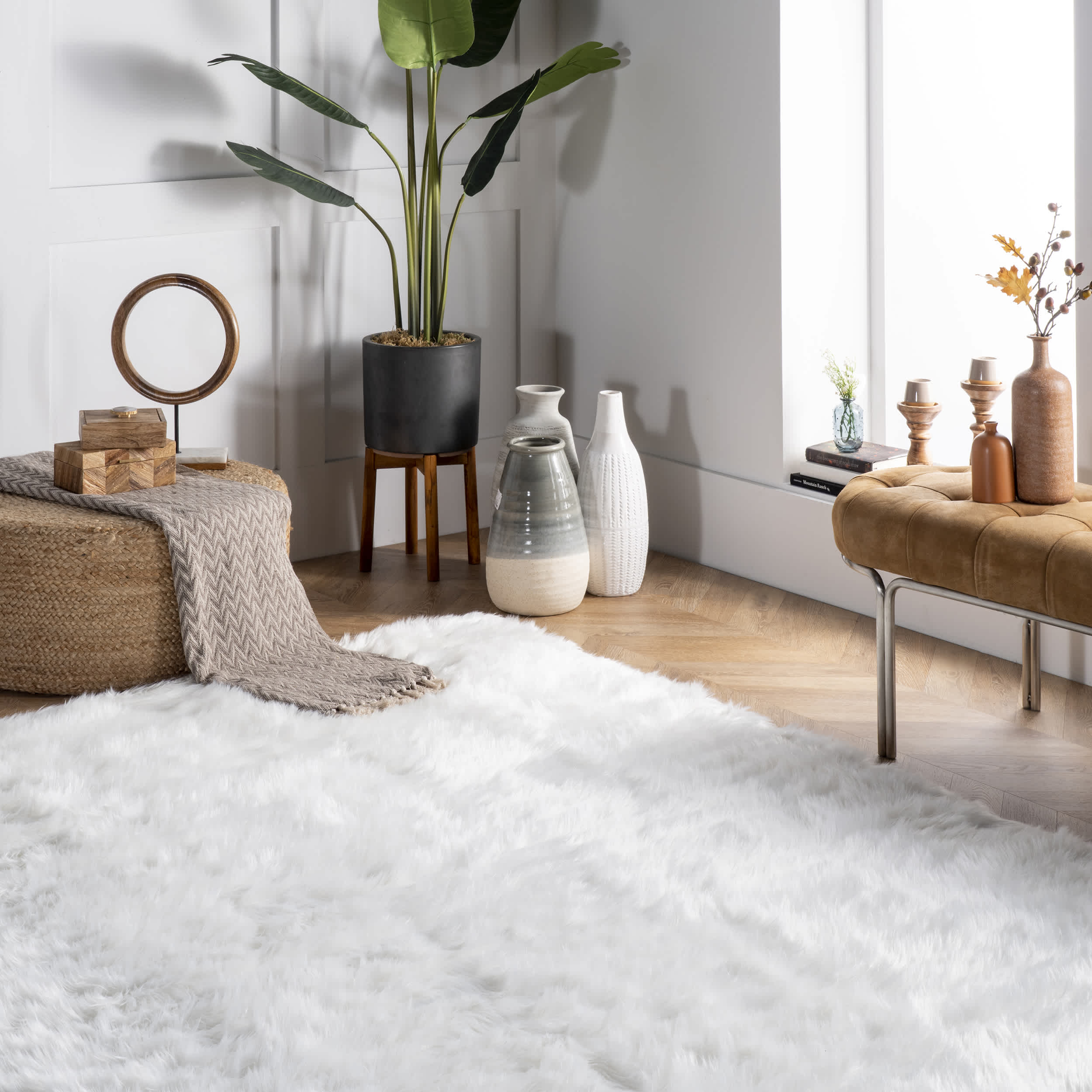 Rodolfo Faux Sheepskin Shag Area Rug - Image 9