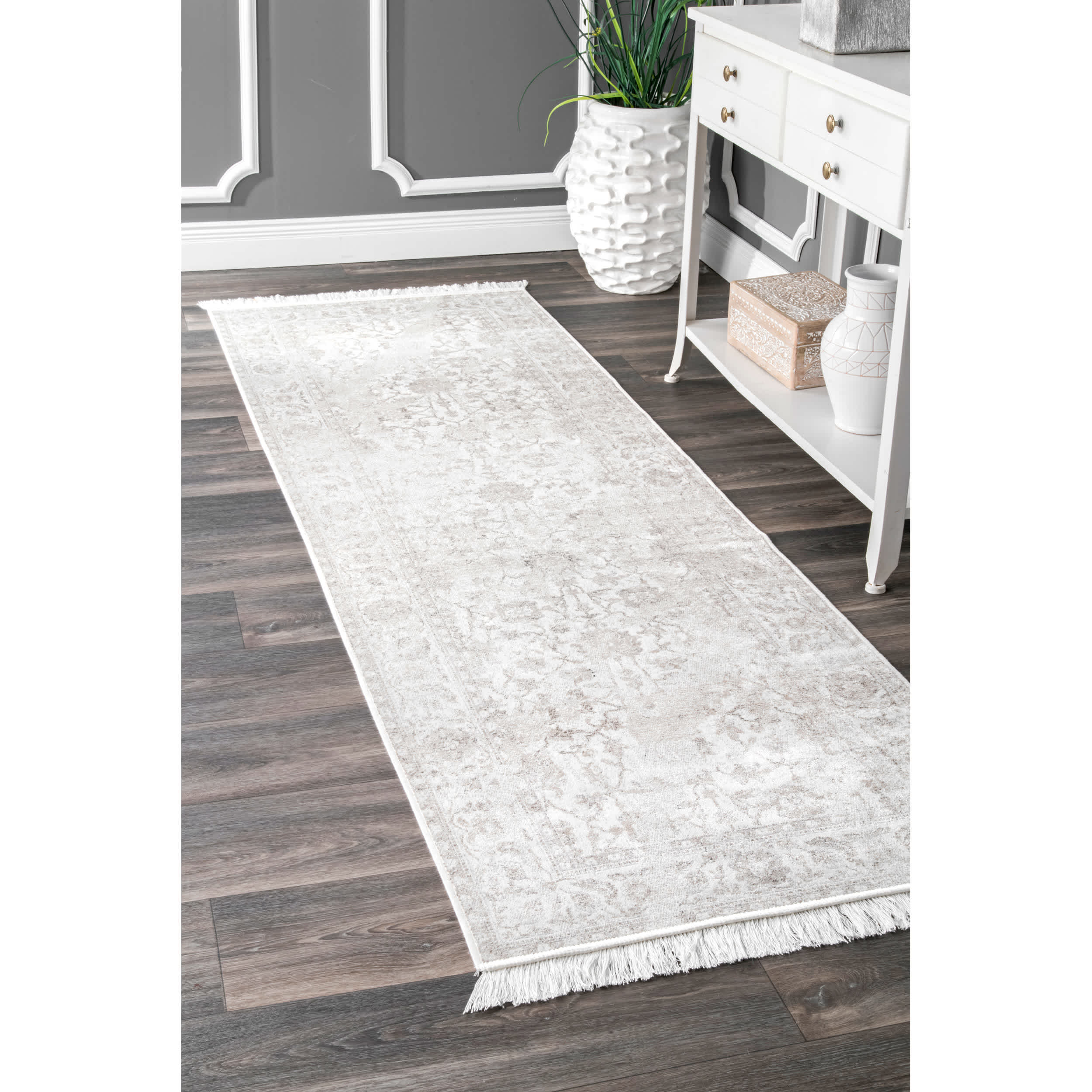Vintage Floral Elyse Fringe Rug Area Rug - Image 5