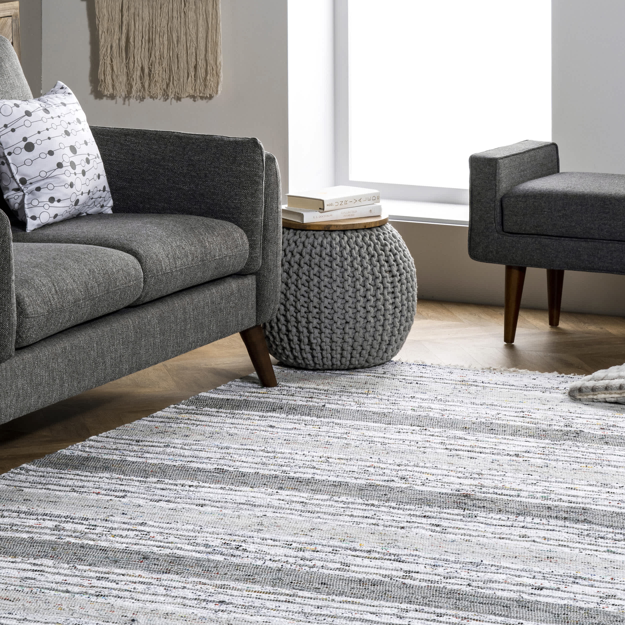 Seraphina Mottled Stipe Cotton Tassel Area Rug - Image 17