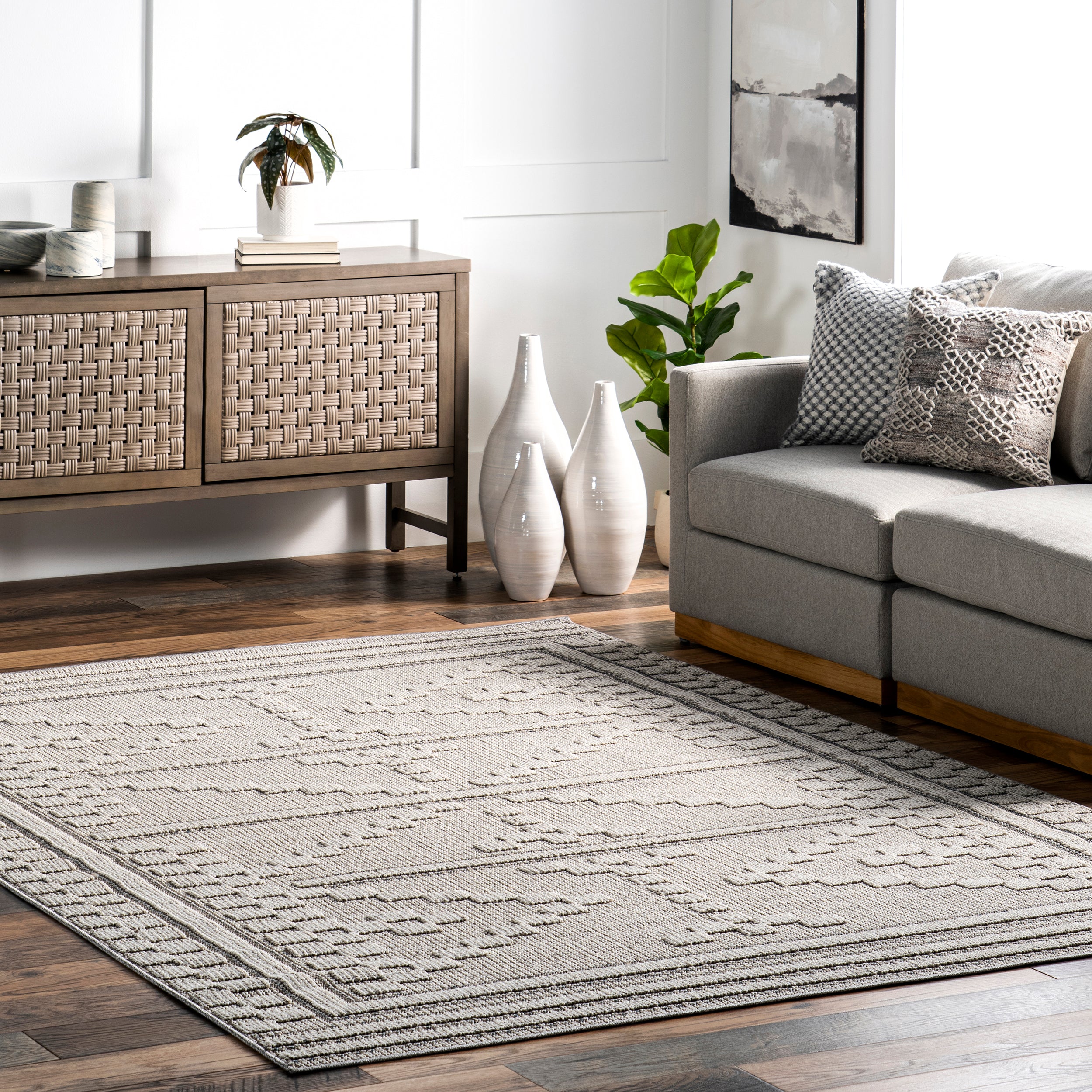 Medora Textured Contemporary Area Rug - Image 2