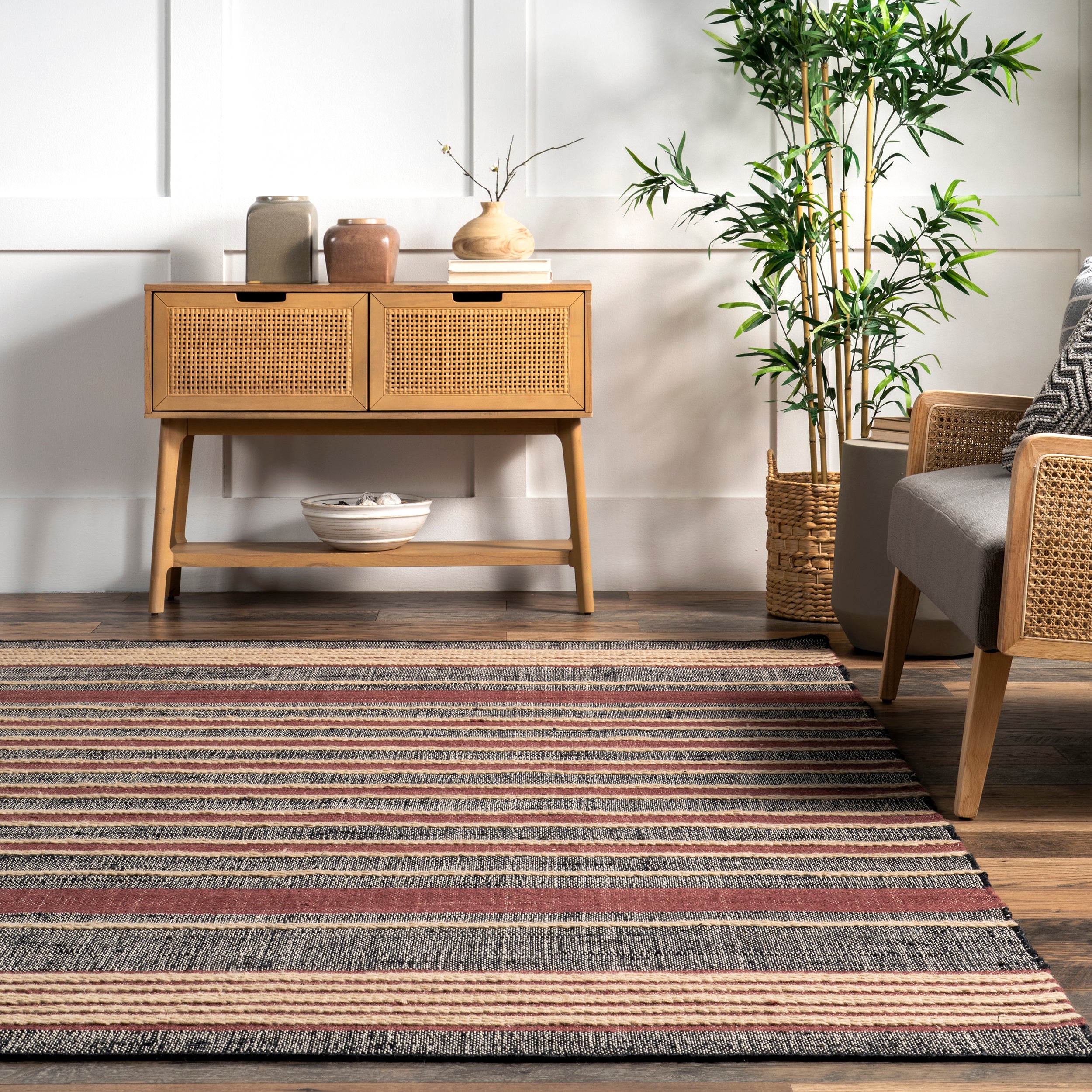 Wendi Striped Jute and Wool Area RUg - Image 8
