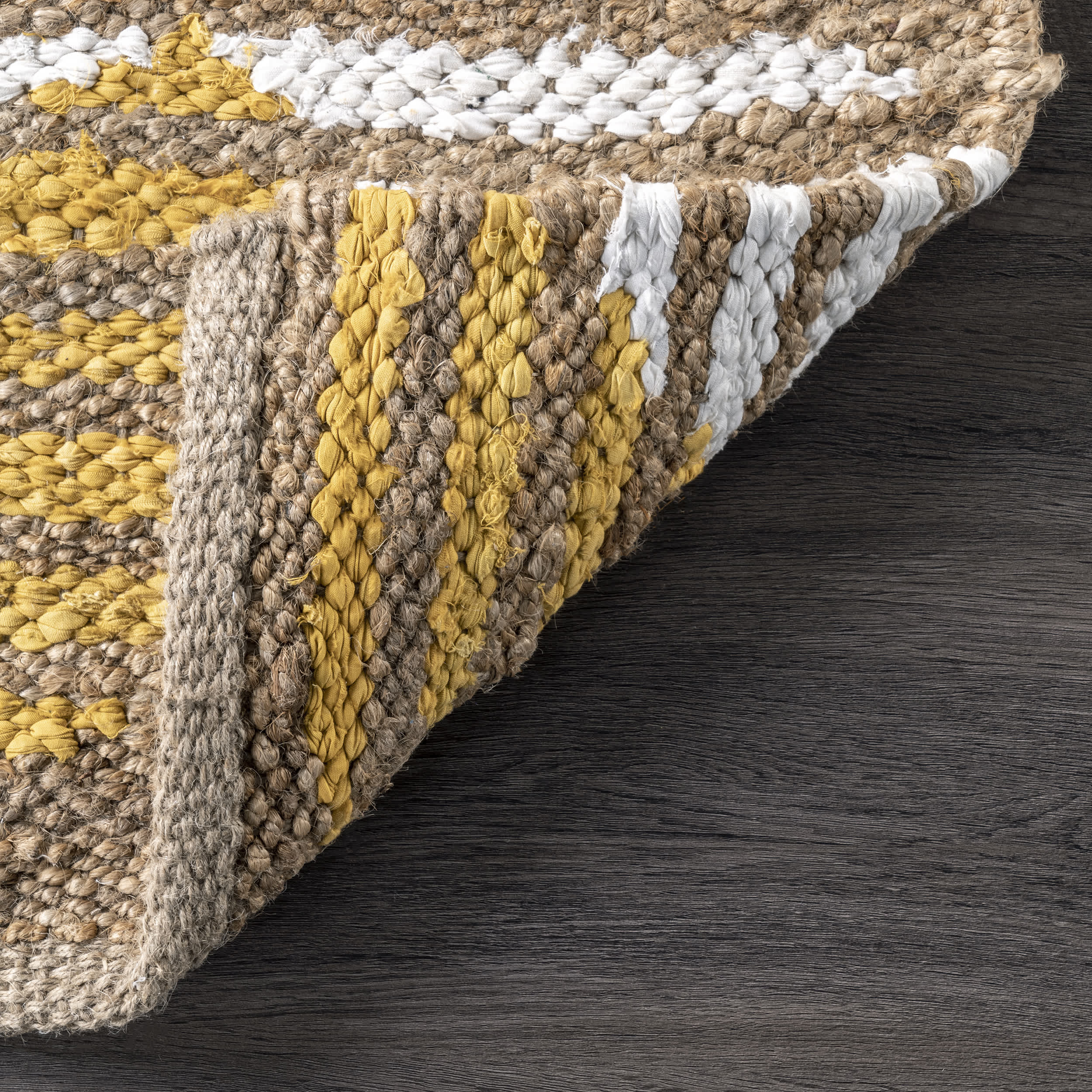 Hand Braided Marla Denim And Jute Diamonds - Image 17