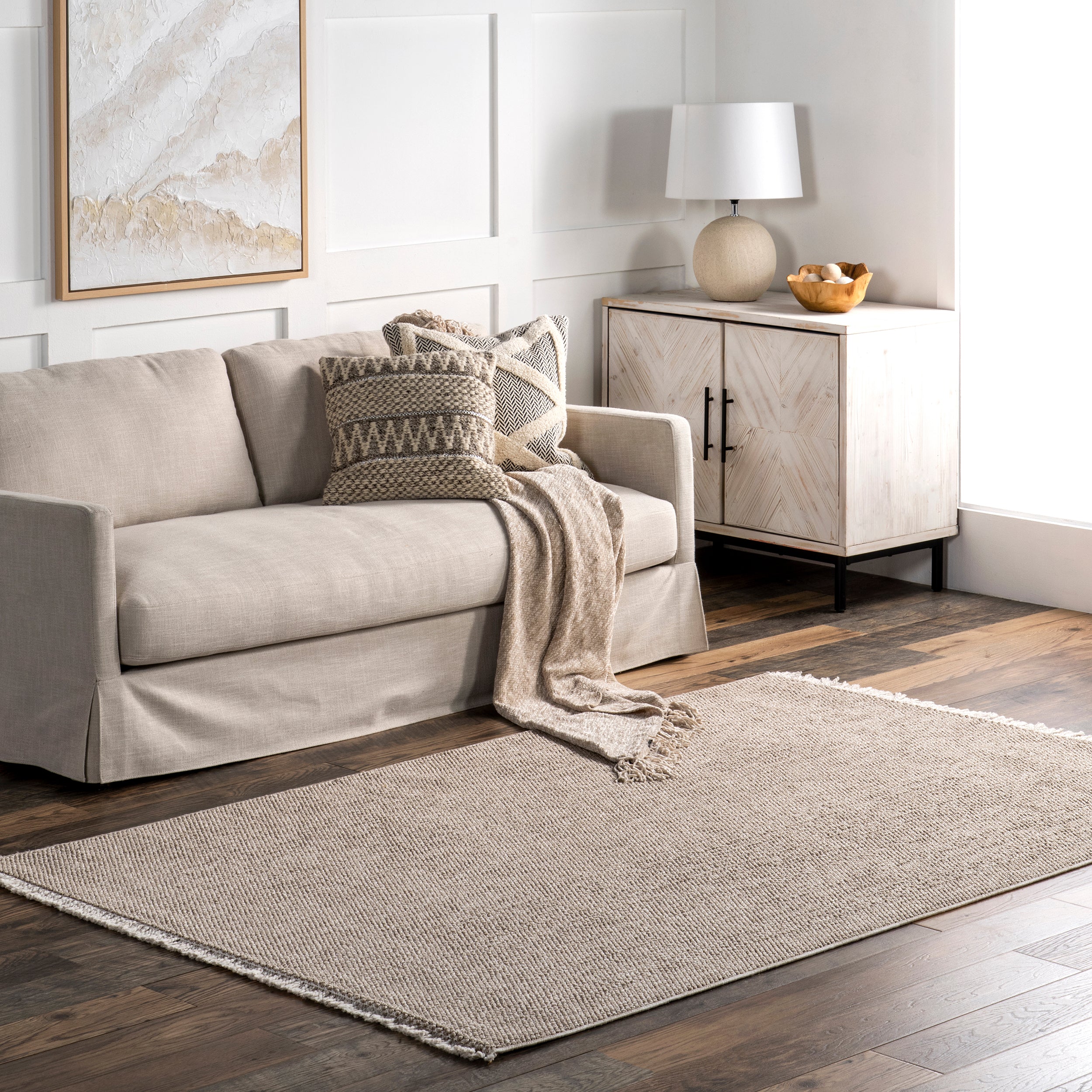 Solid Farmhouse Fringe Area Rug - Image 2