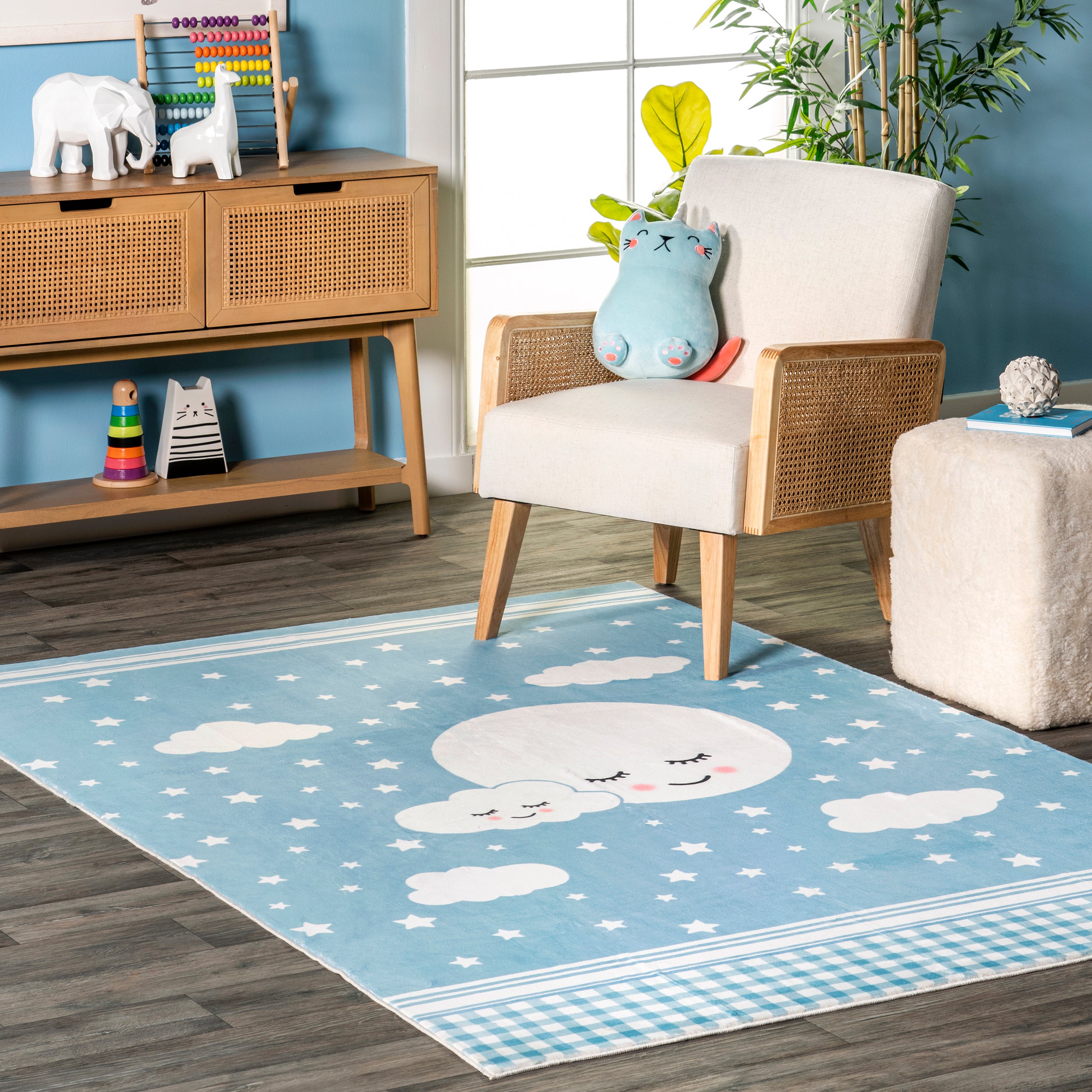 Peaceful Night Machine Washable Kids Area Rug - Image 11