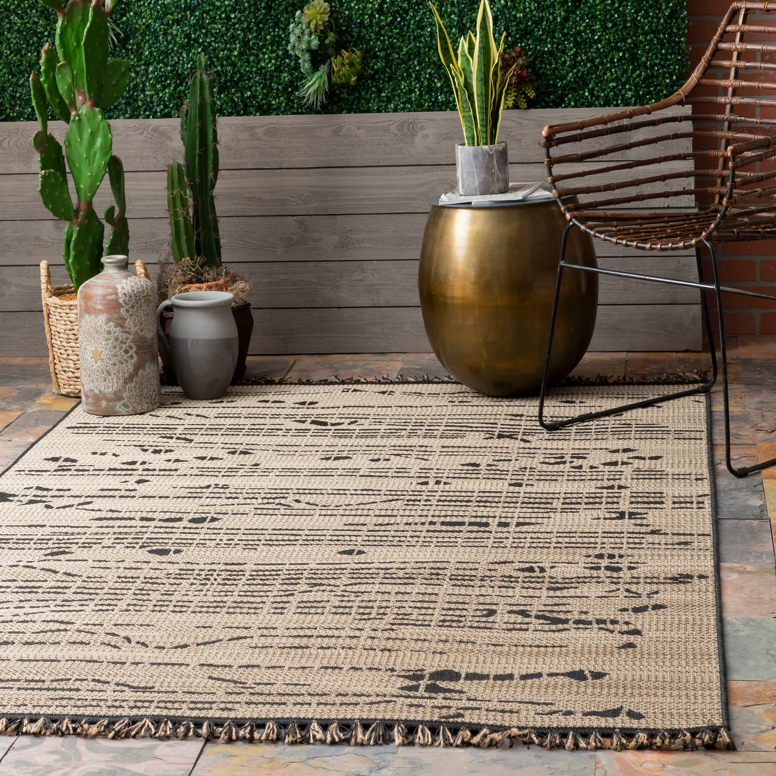 Indoor/Outdoor Modern Abstract Claudette Area Rug - Image 2