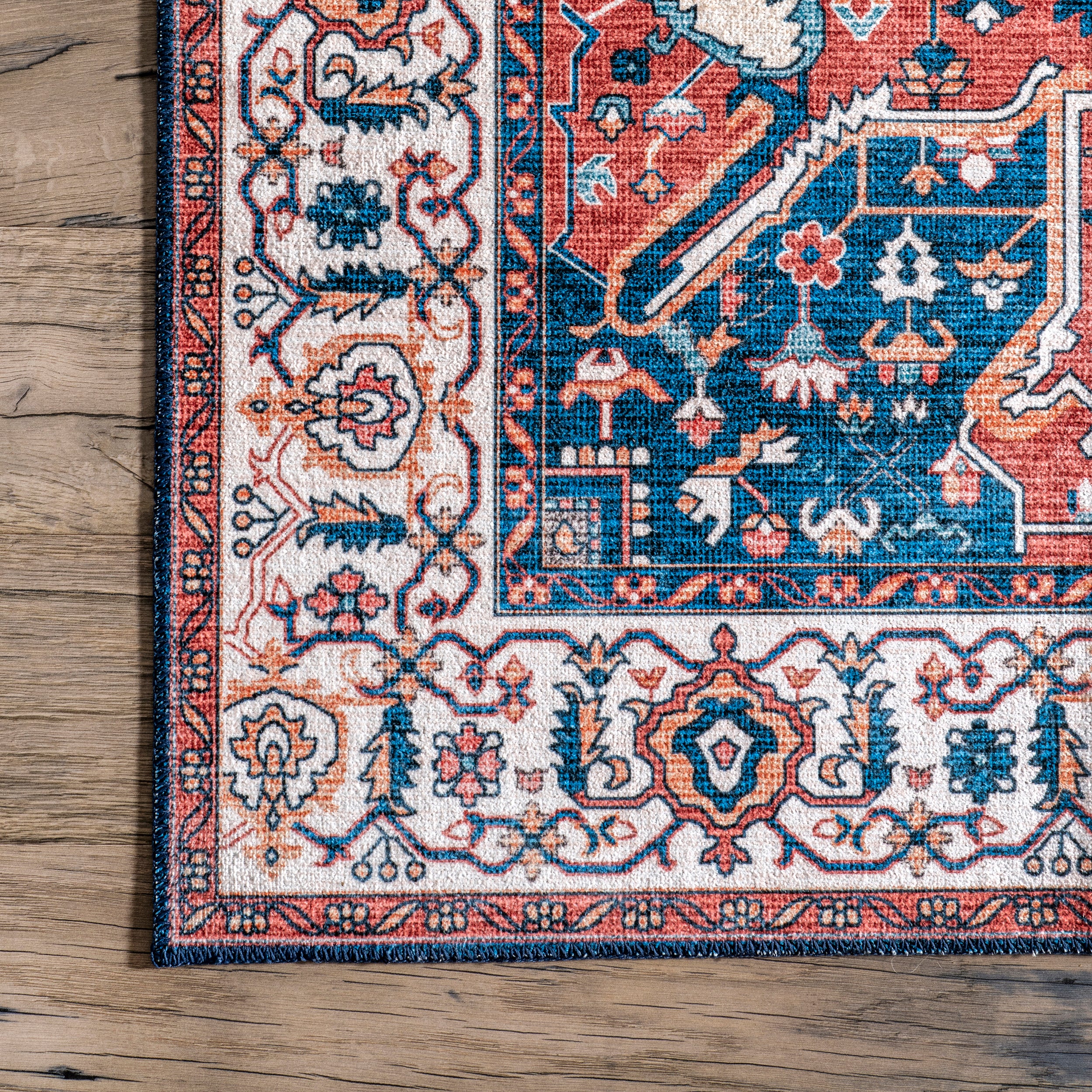 Brielle Machine Washable Vintage Medallion Area Rug - Image 27
