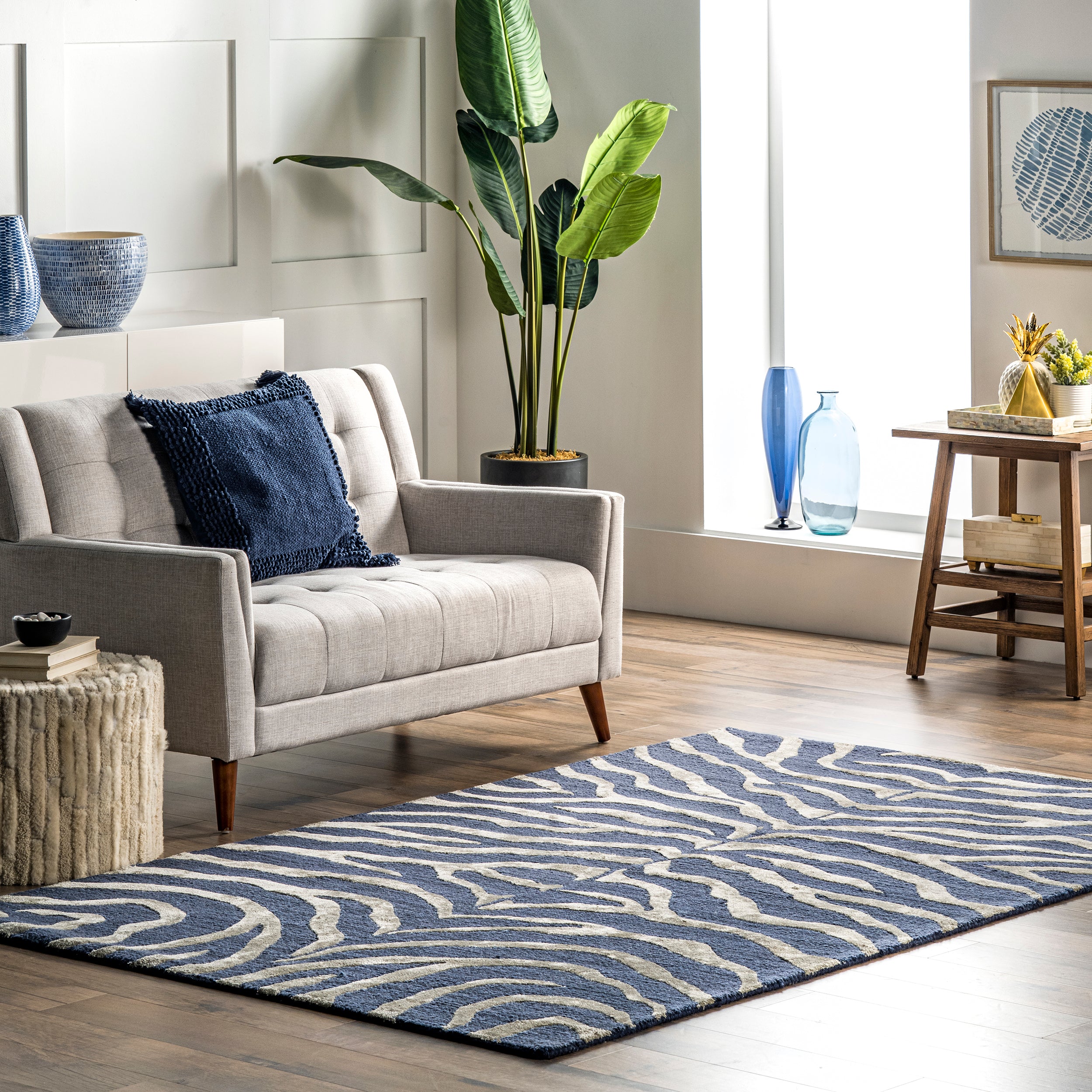 Hand Tufted Plush Zebra Area Rug - Image 12