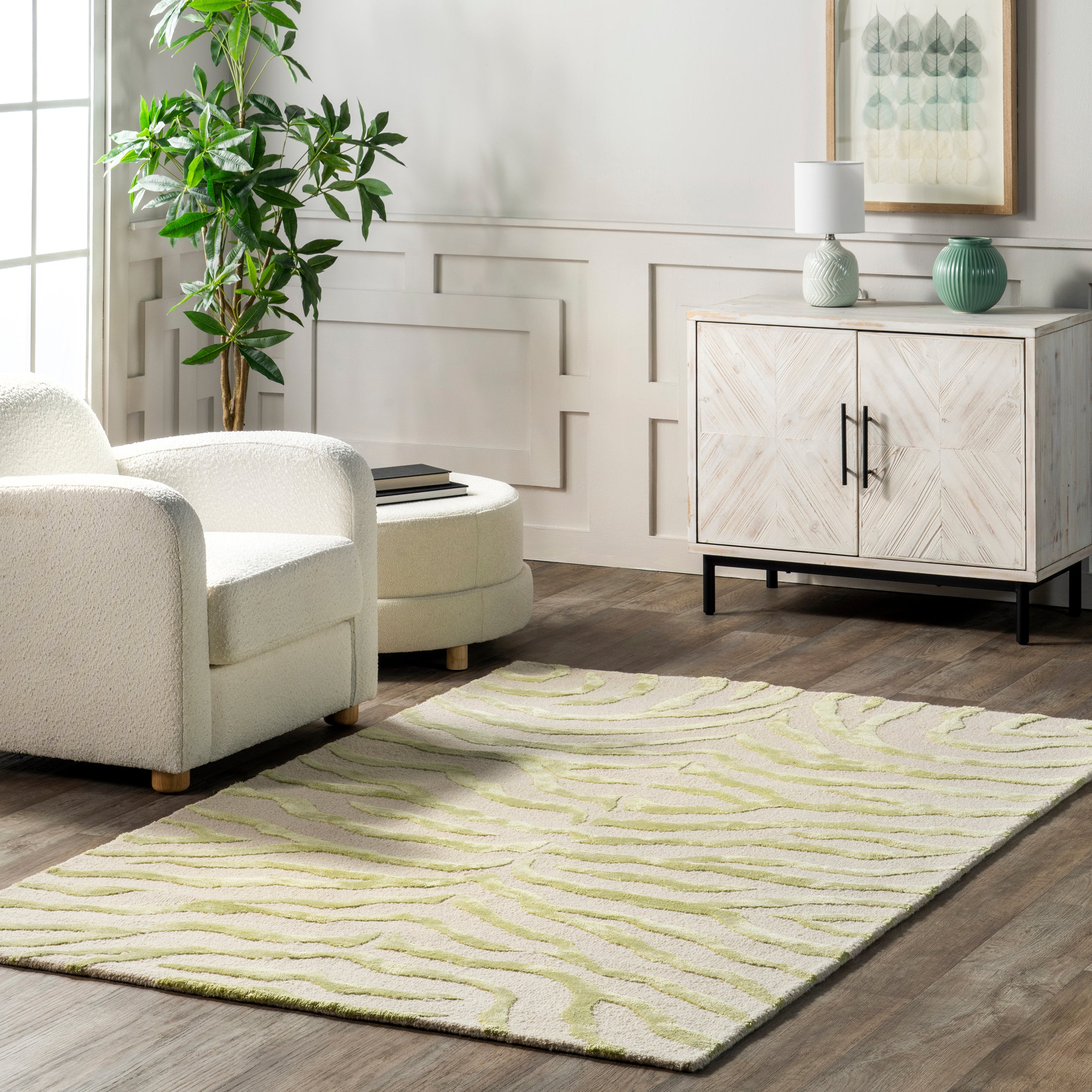 Hand Tufted Plush Zebra Area Rug - Image 30