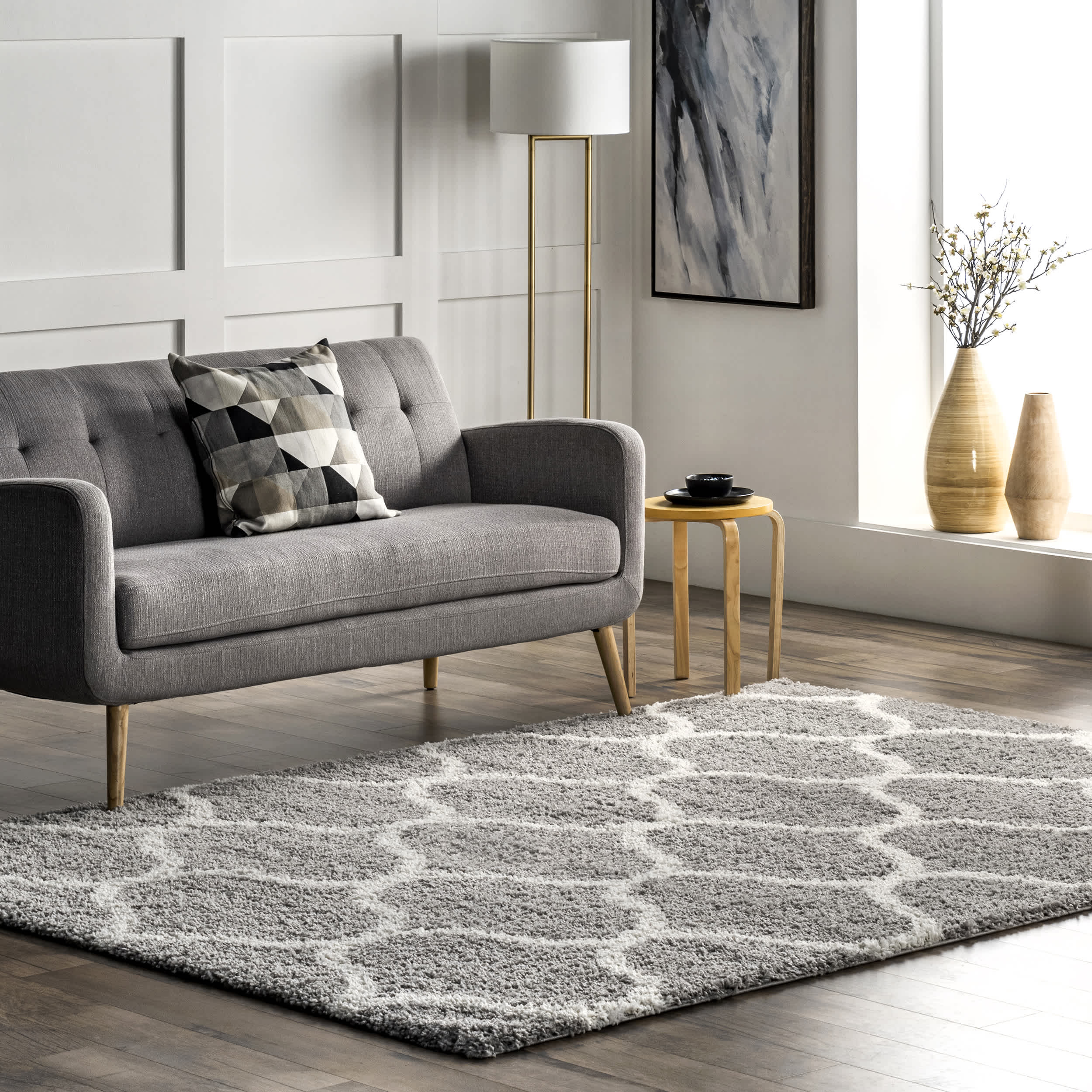 Malika Soft & Cozy Trellis Shag Area Rug - Image 12