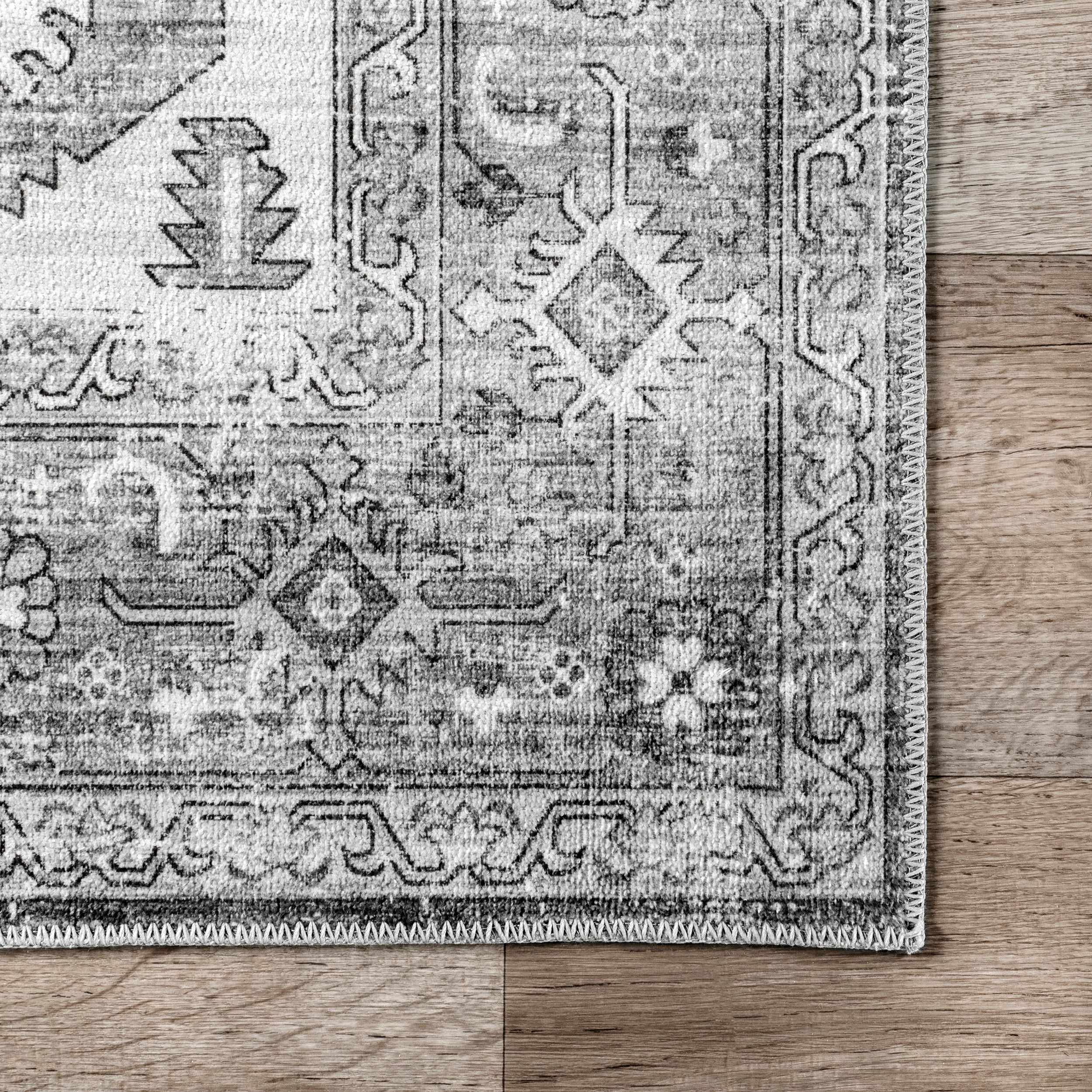 Gracie Distressed Medallion Machine Washable Area Rug - Image 28