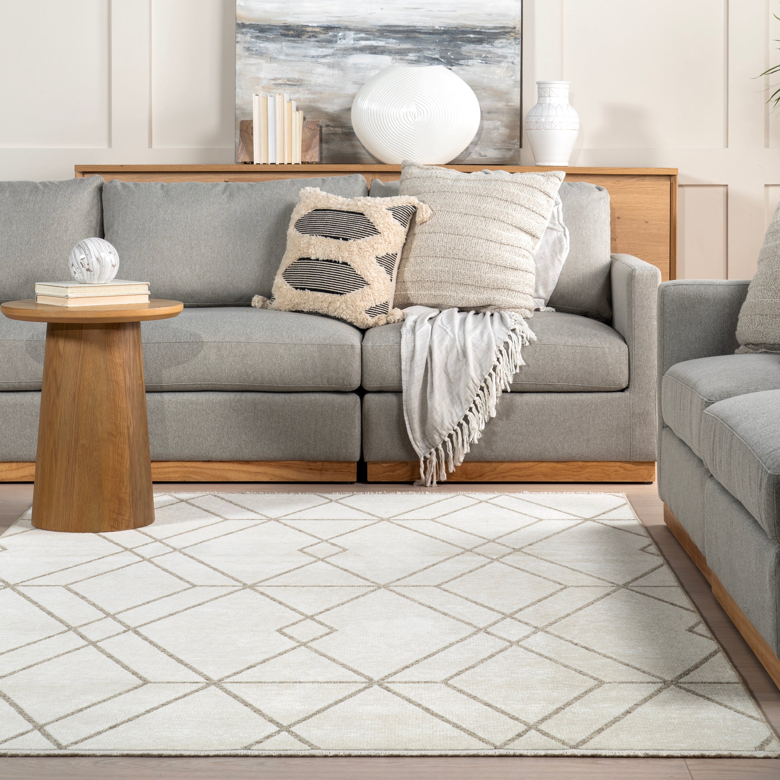 Sinclair Lattice Reversible Machine Washable Area Rug - Image 8