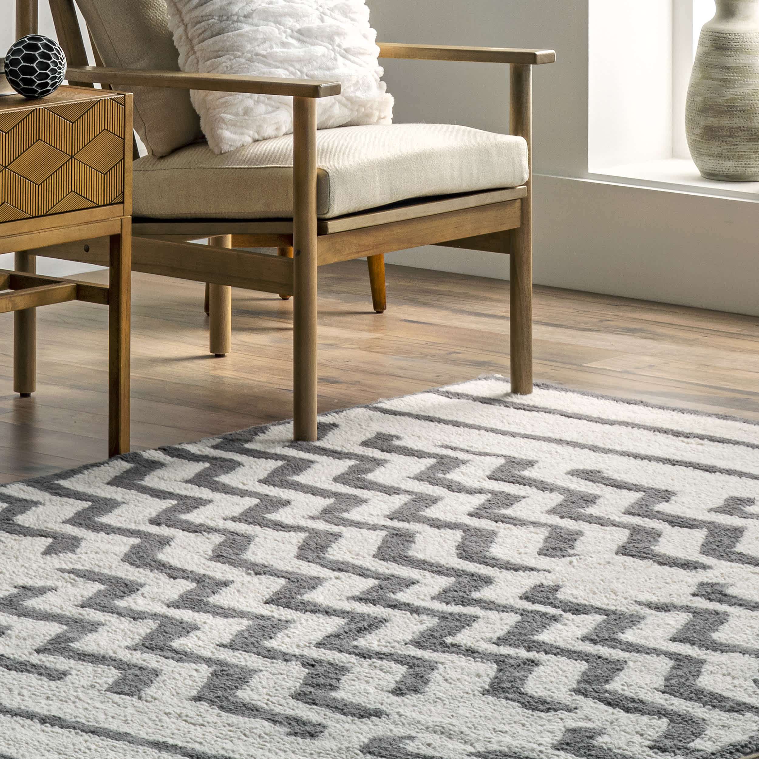 Fading Chevron Wool Washable Area Rug - Image 9