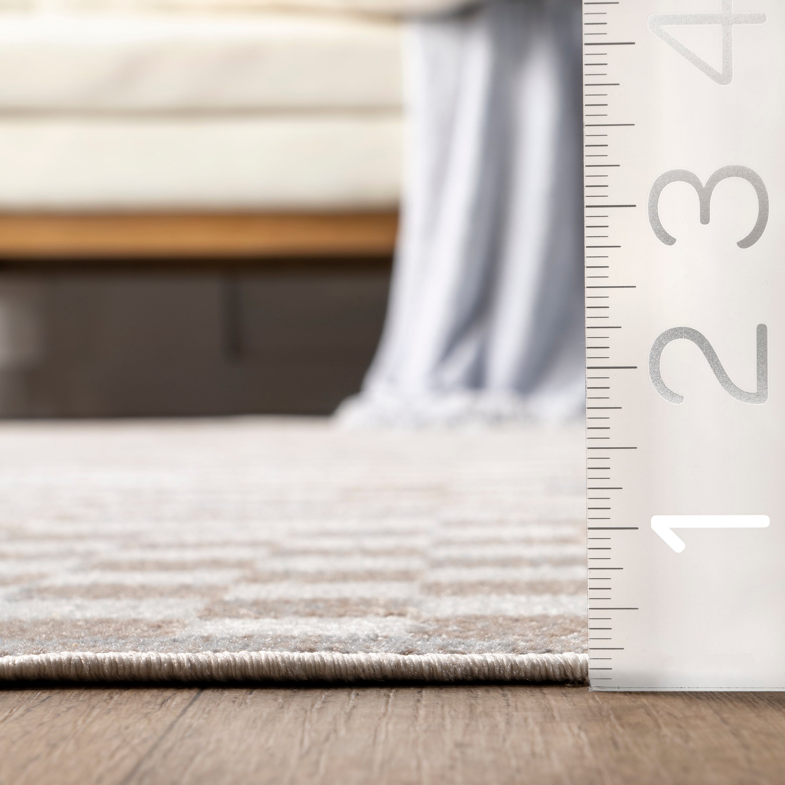 Nikita Faded Geometric Machine Washable Area Rug - Image 3