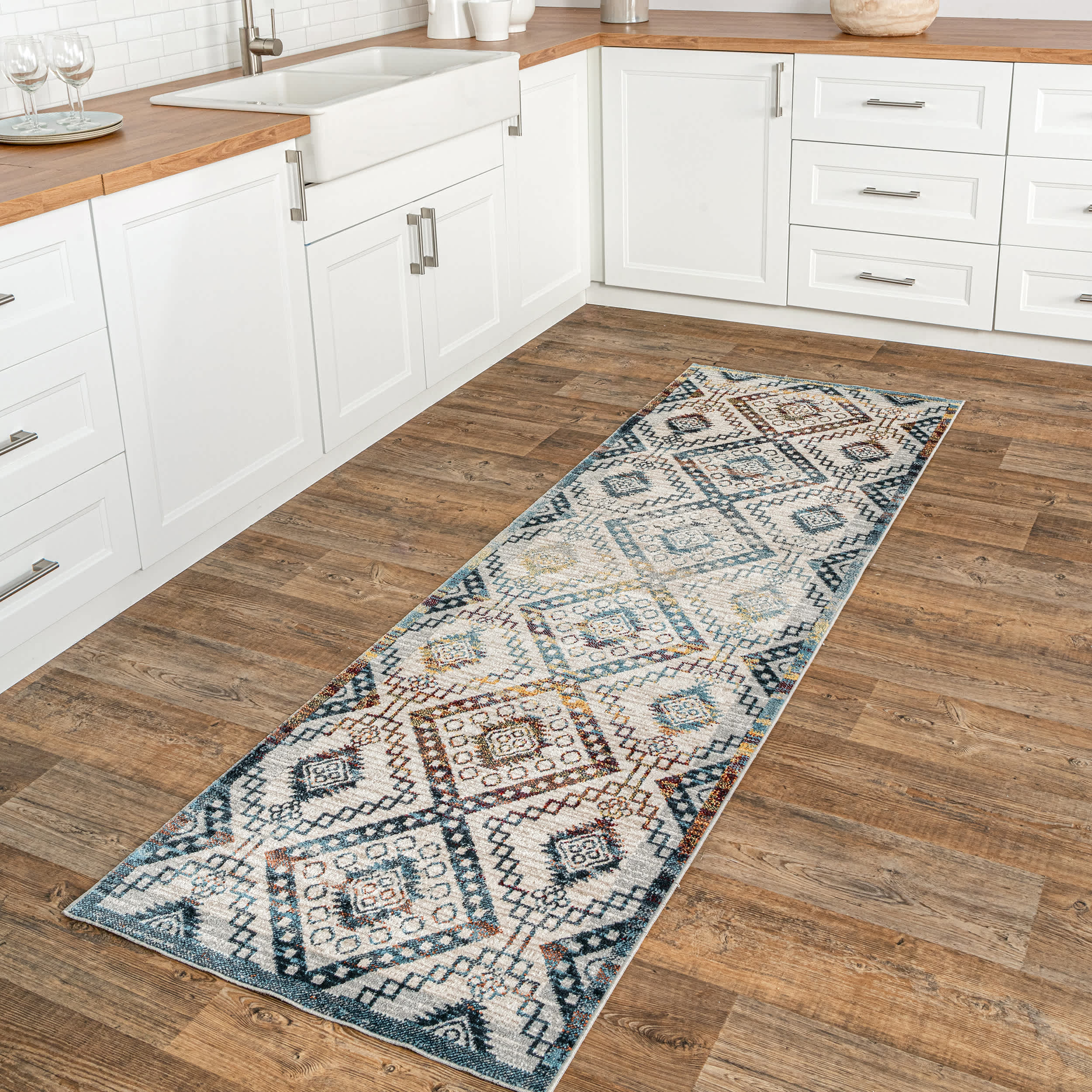 Kajal Machine Washable Southwestern Geometric Area Rug - Image 10