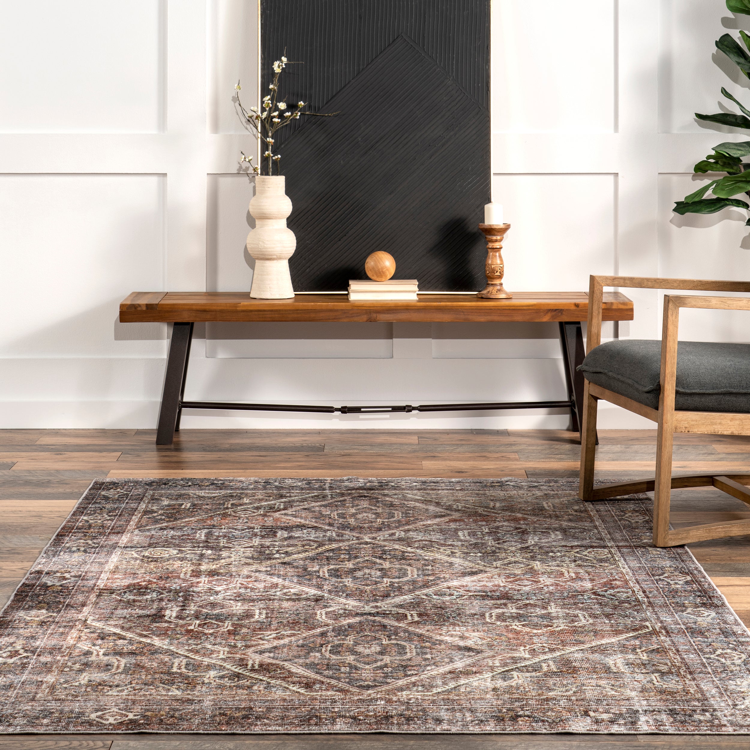 Zofia Vintage Persian Machine Washable Area Rug - Image 8