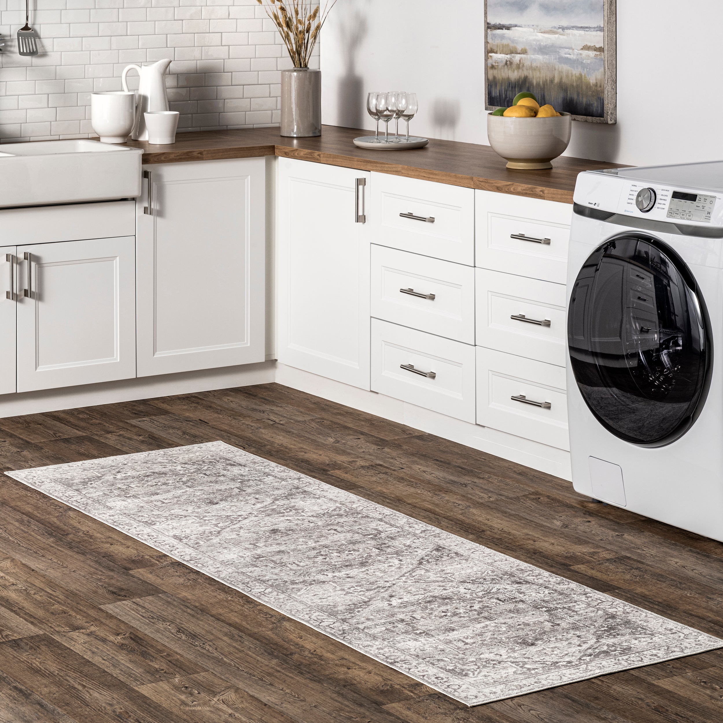 Brielle Machine Washable Vintage Medallion Area Rug - Image 11