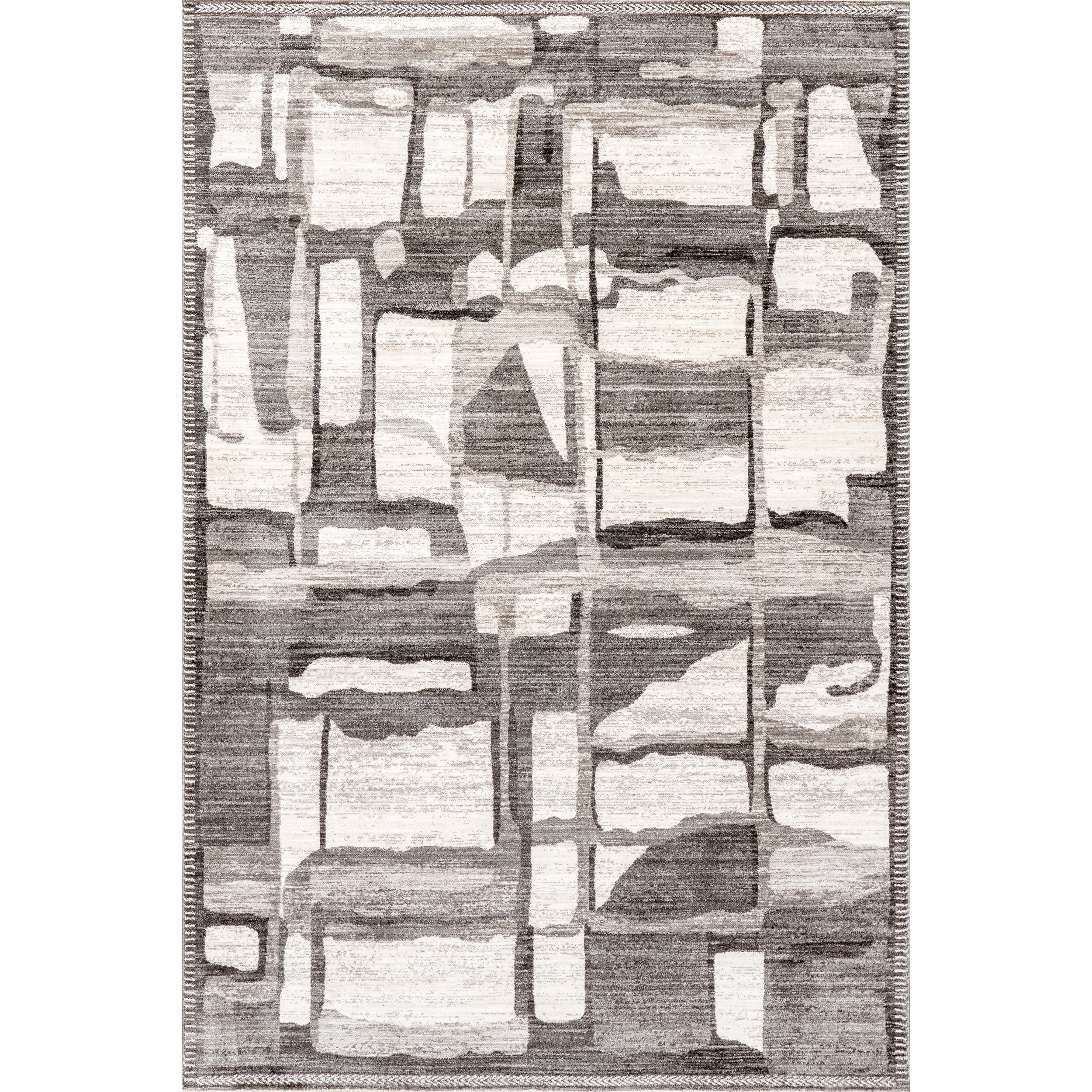 Chrissie Abstract Shapes Fringe Area Rug