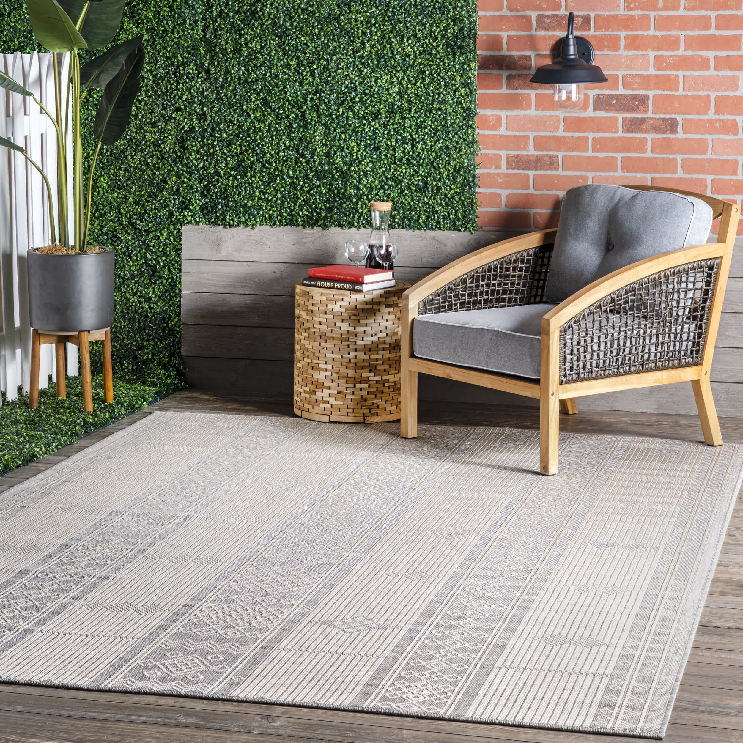 Leigh Ethnic Stripes Indoor/Outdoor Area Rug - Image 2