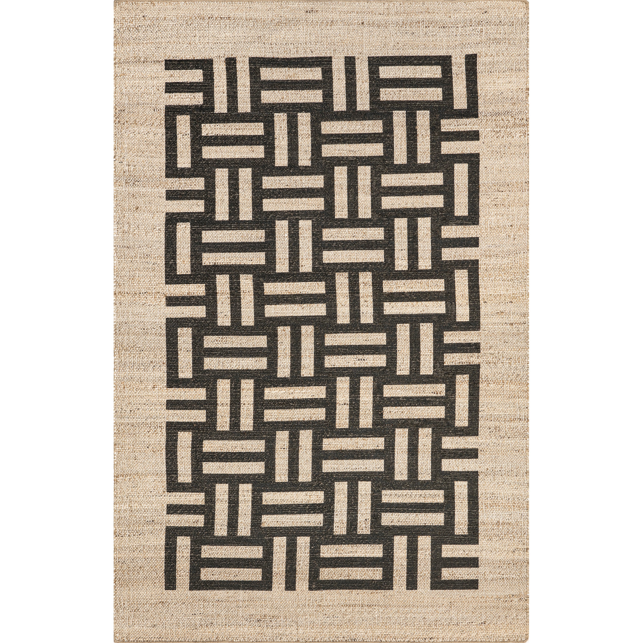Saskia Woven Stripes Jute Area Rug
