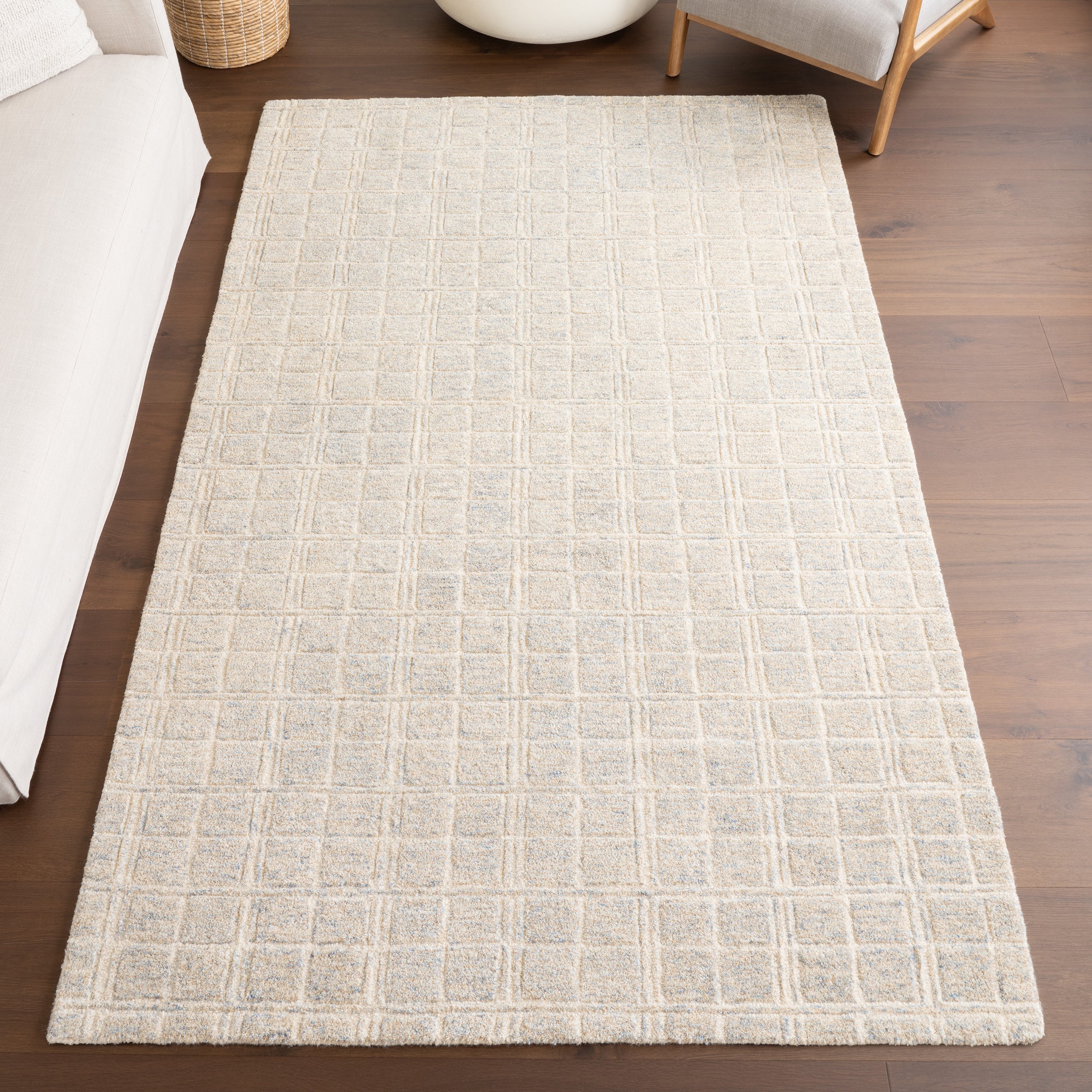 Camellia Checkered Wool Area Rug - Image 2