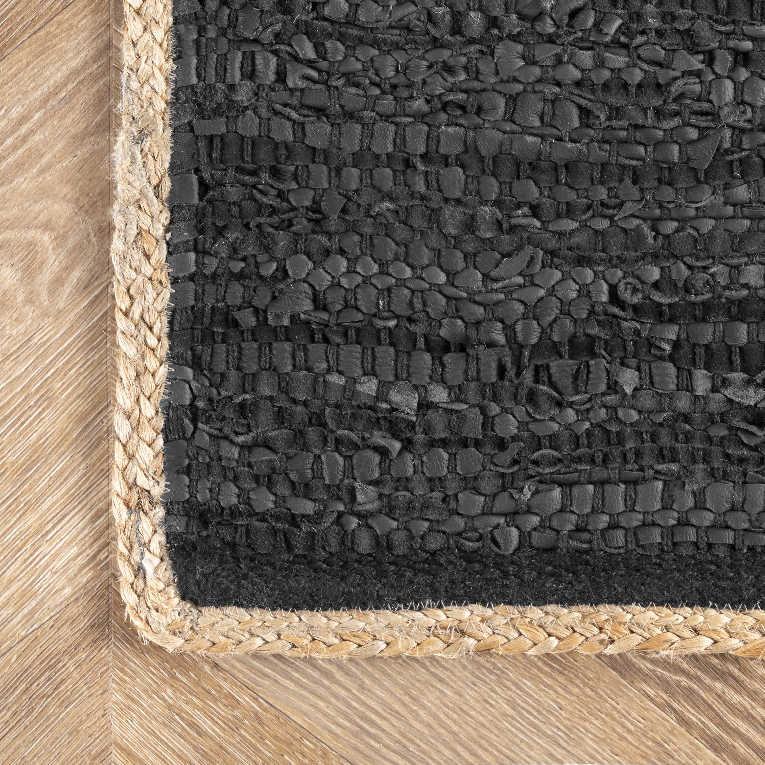 Sabby Hand Woven Leather Flatweave Area Rug - Image 19