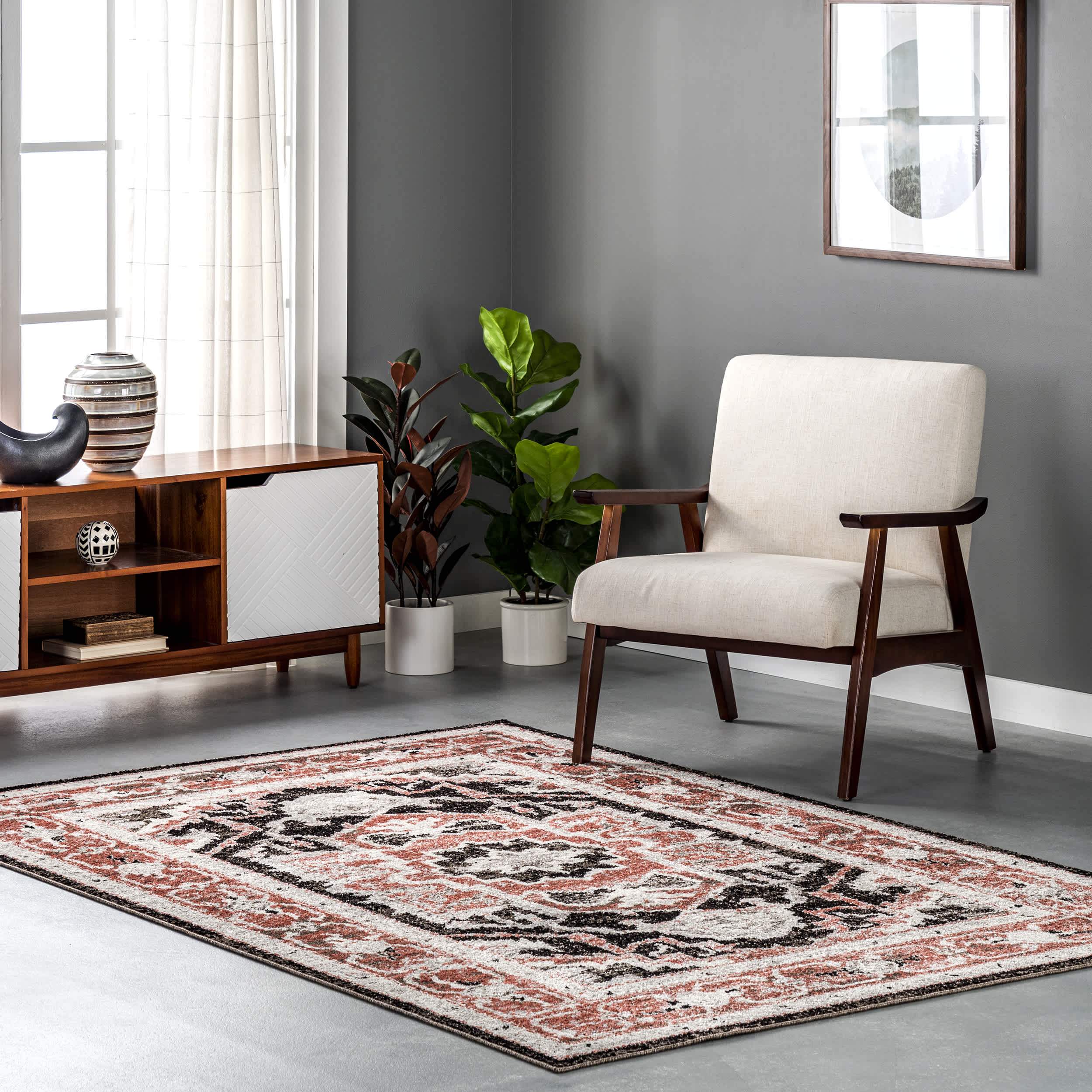Deanna Distressed Traditional Medallion Cotton Blend Area Rug - Image 2