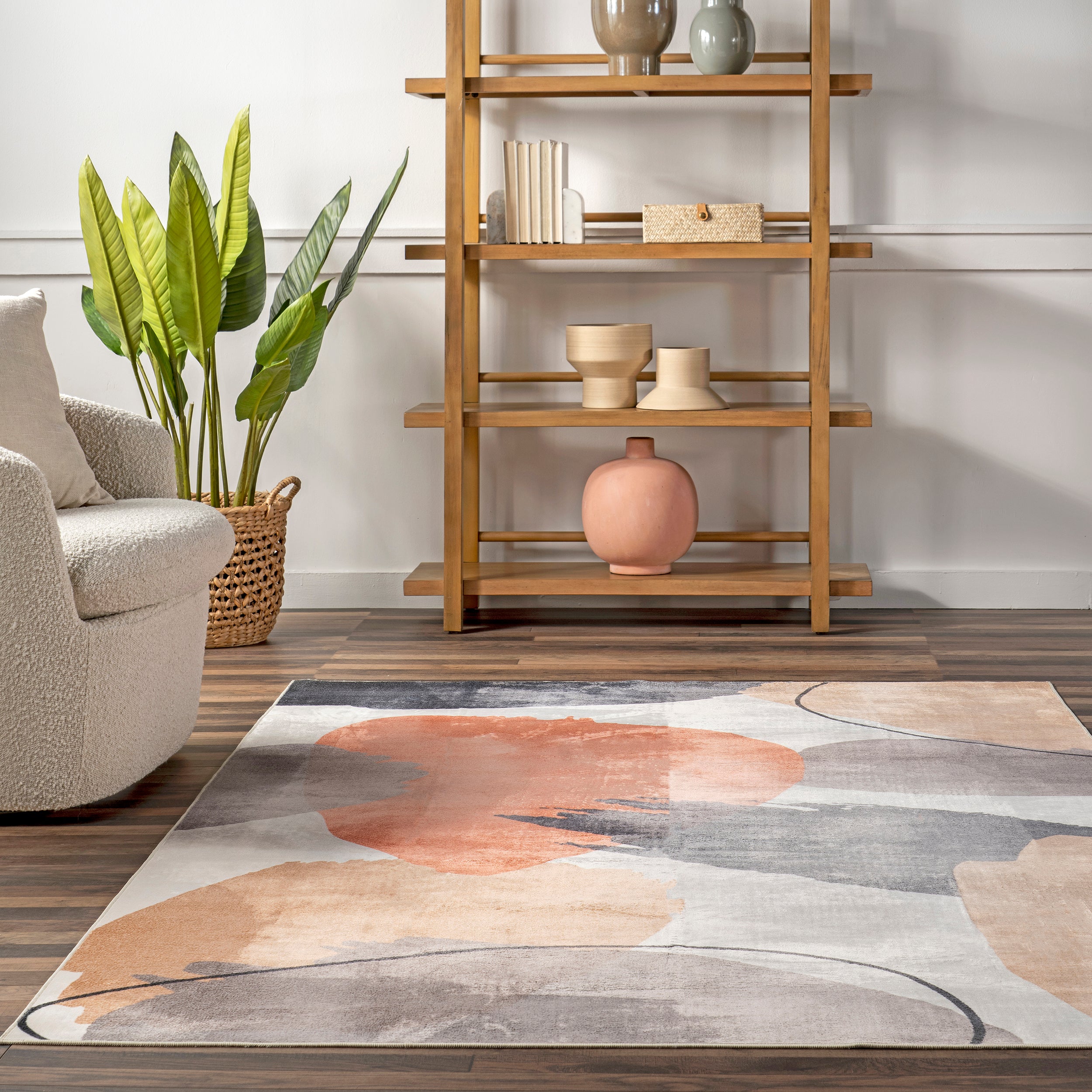Sheree Abstract Watercolor Machine Washable Area Rug - Image 8