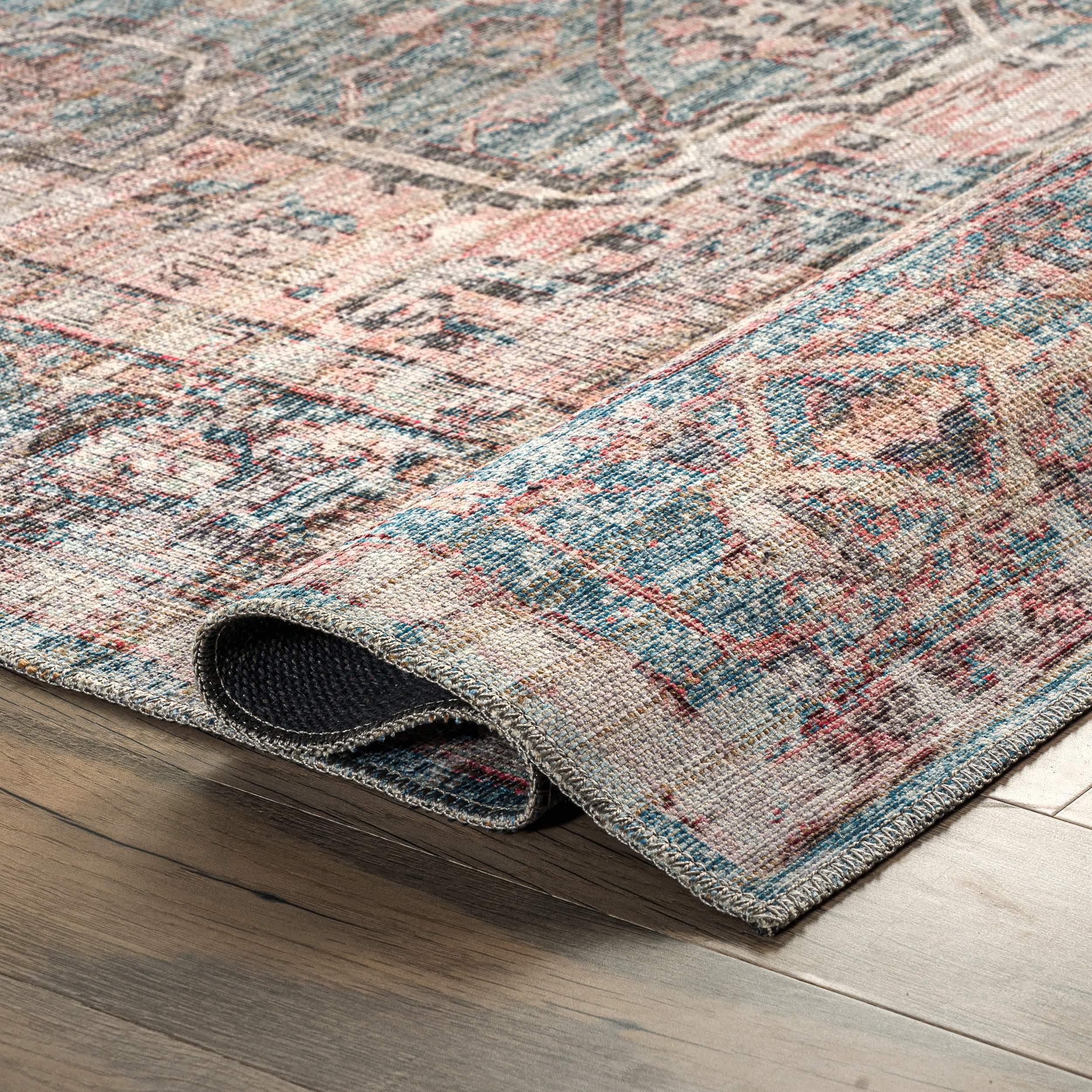 Cammy Machine Washable Faded Vintage Medallion Area Rug - Image 3