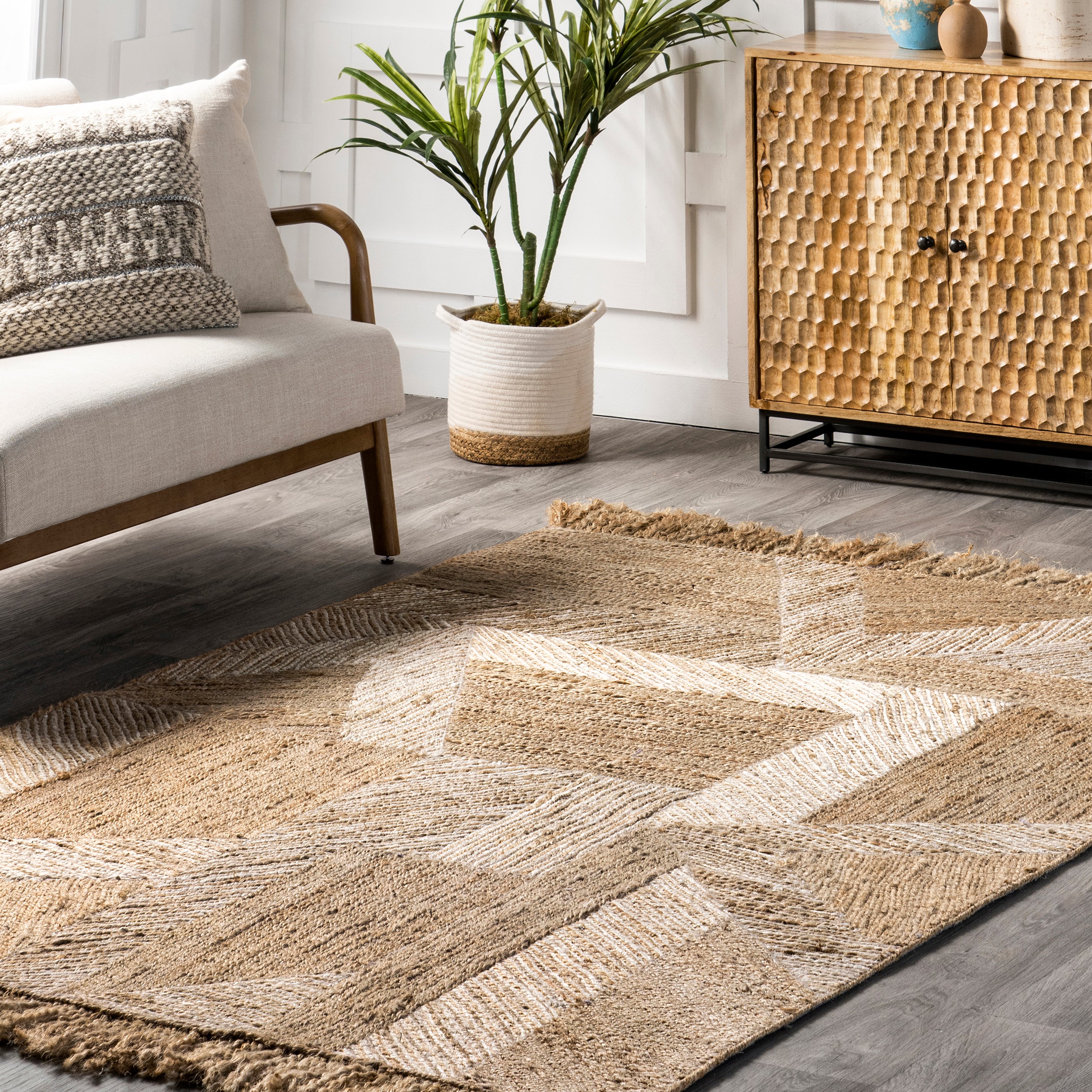 Davina Bohemian Tasseled Jute Area Rug - Image 9