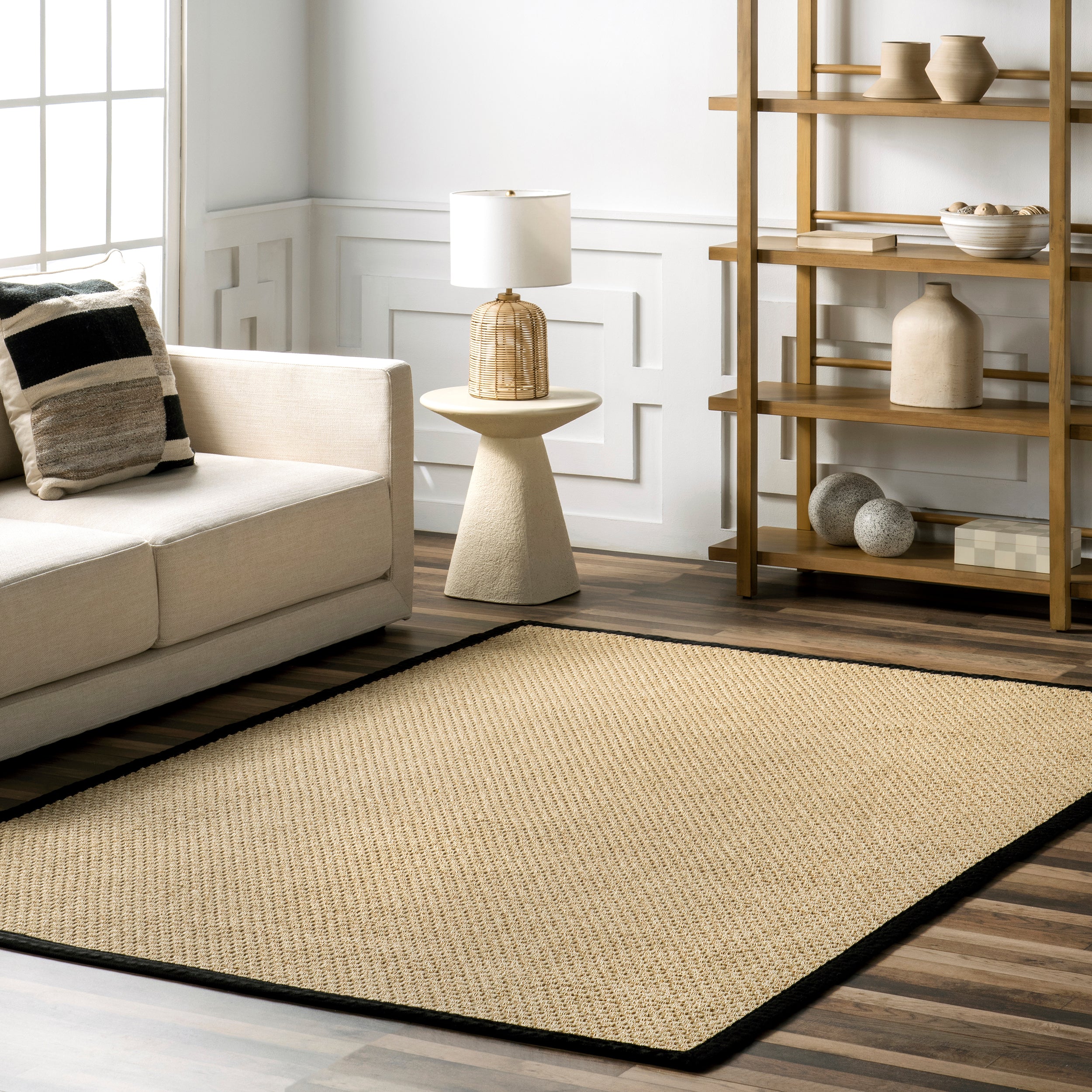 Meena Faux Seagrass Bordered Indoor/Outdoor Area Rug - Image 11