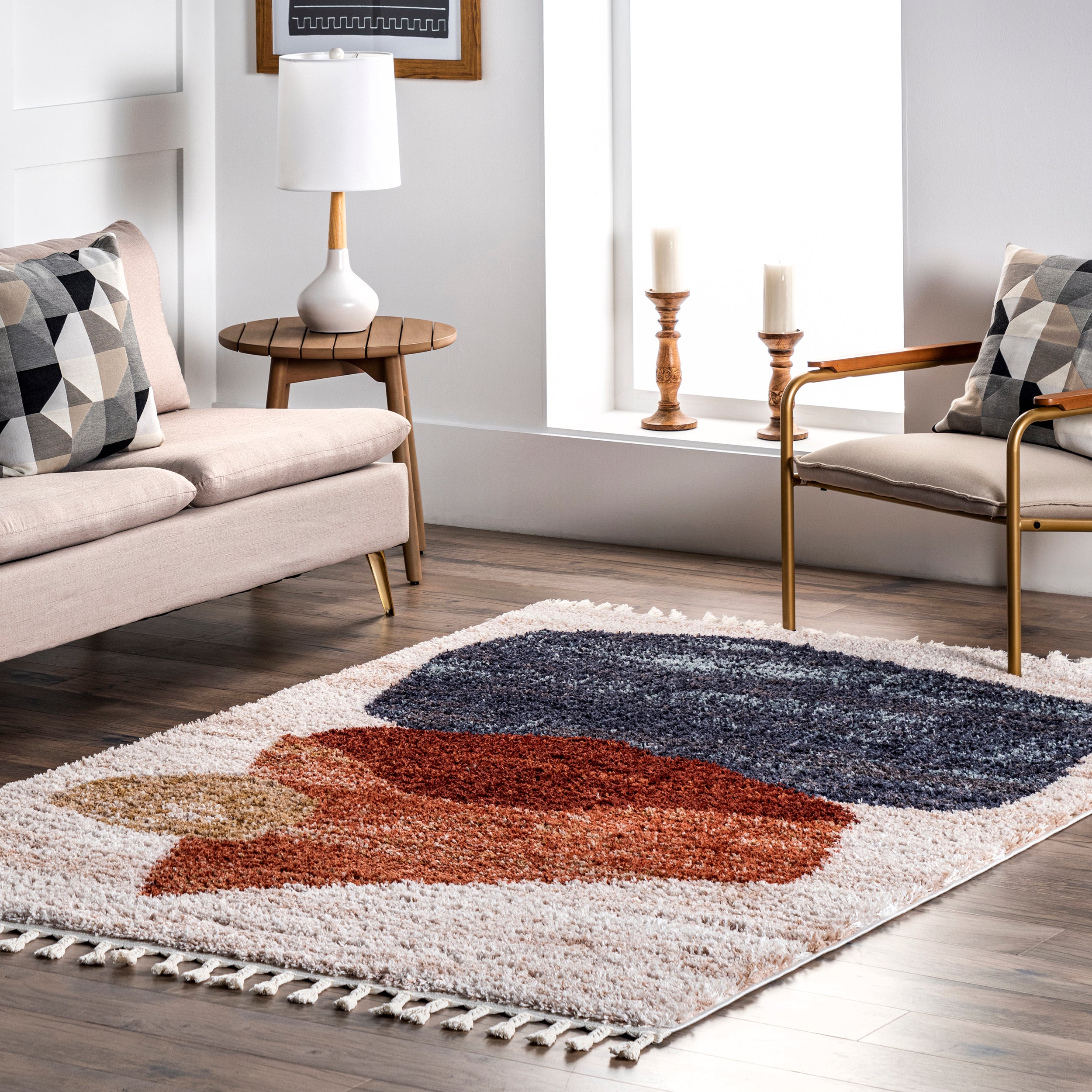 Kassidy Shaggy Contemporary Tassel Area Rug - Image 2