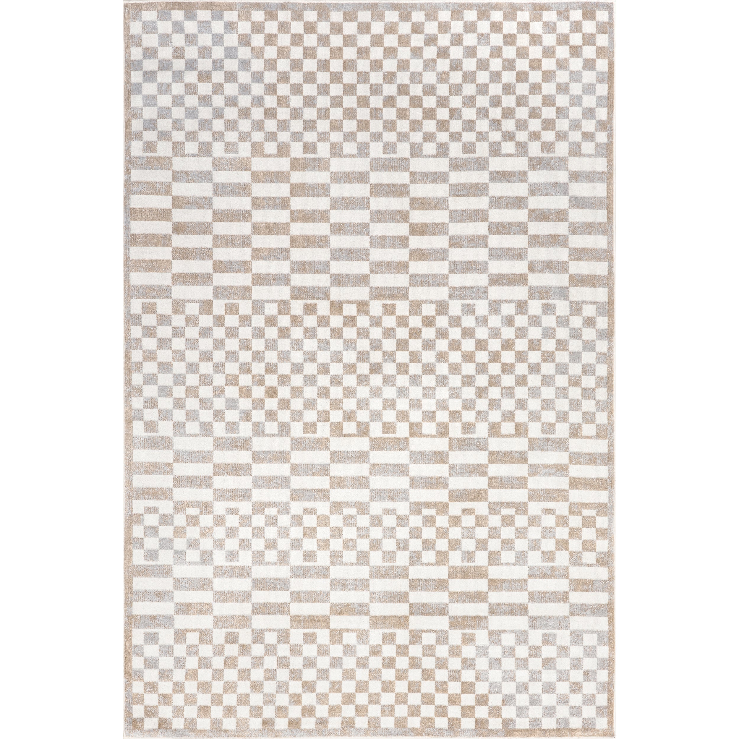 Nikita Faded Geometric Machine Washable Area Rug