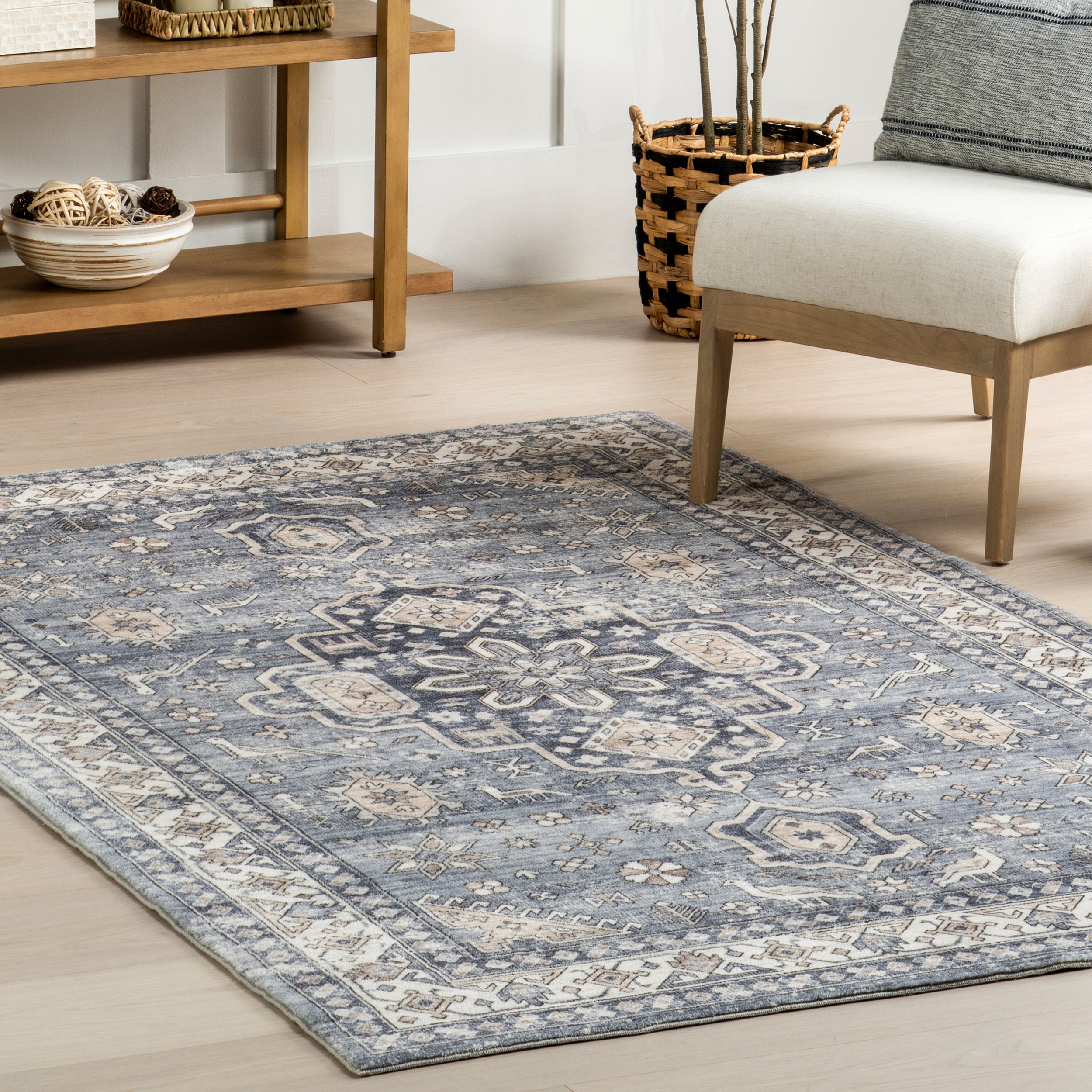 Jordan Vintage Medallion Machine Washable Area Rug - Image 9