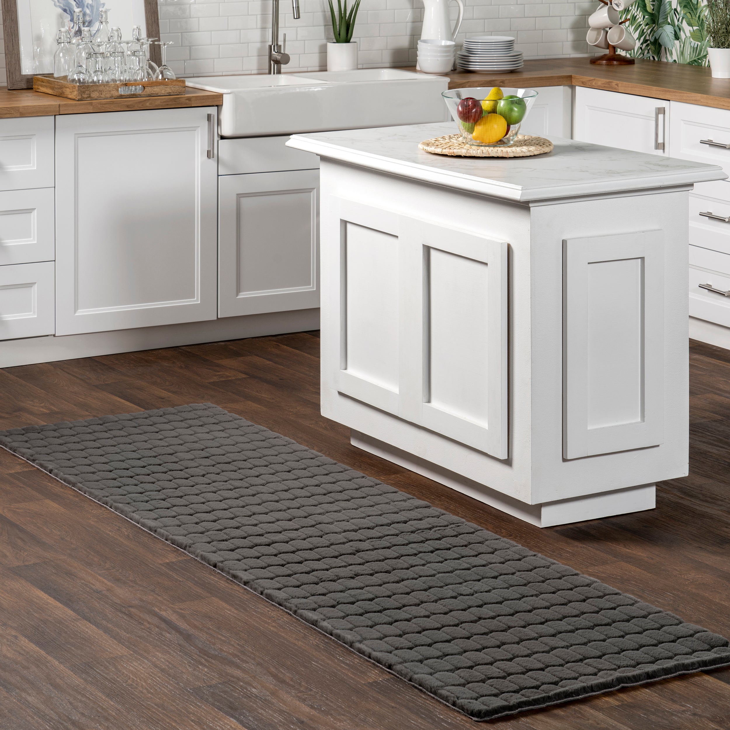 Nia Tile Faux Rabbit Machine Washable Area Rug - Image 20