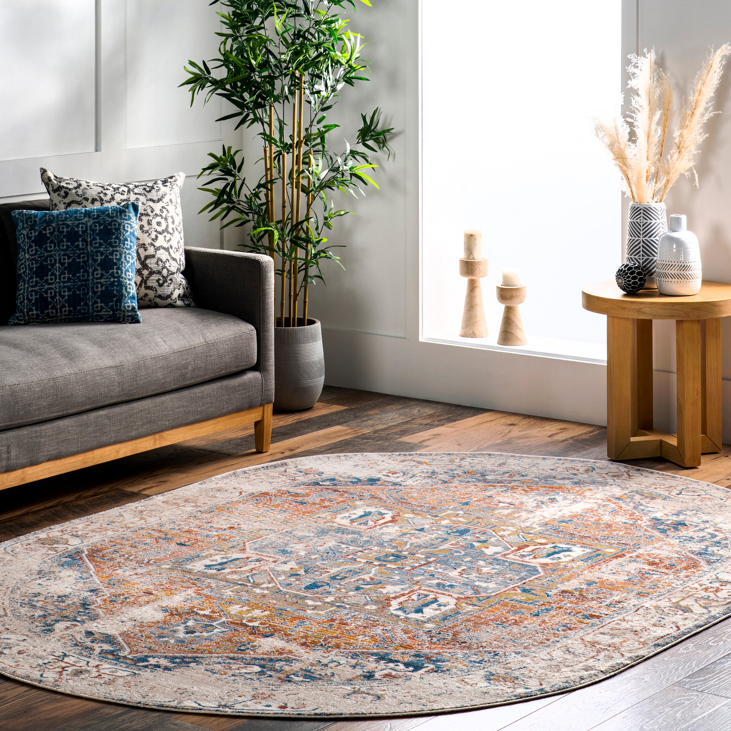 Harriet Vintage Medallion Fringe Area Rug - Image 18