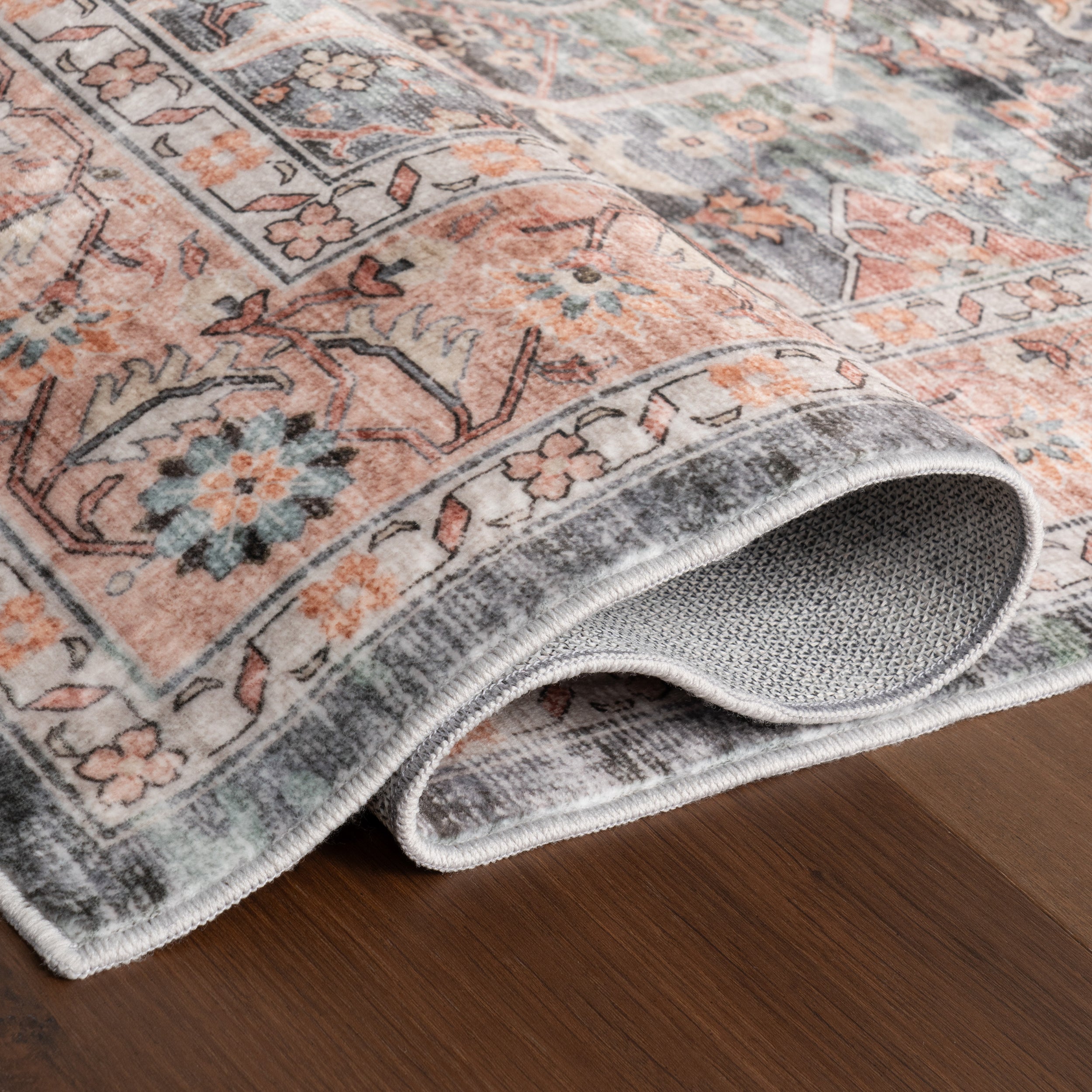 Caisyn Bordered Medallion Machine Washable Area Rug - Image 4