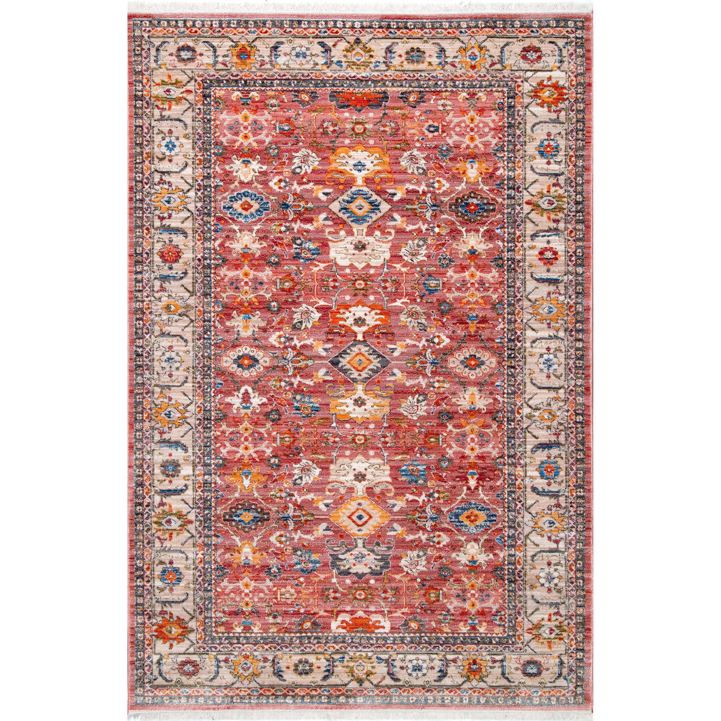 Vintage Floral Audria Fringe Kilim Area Rug