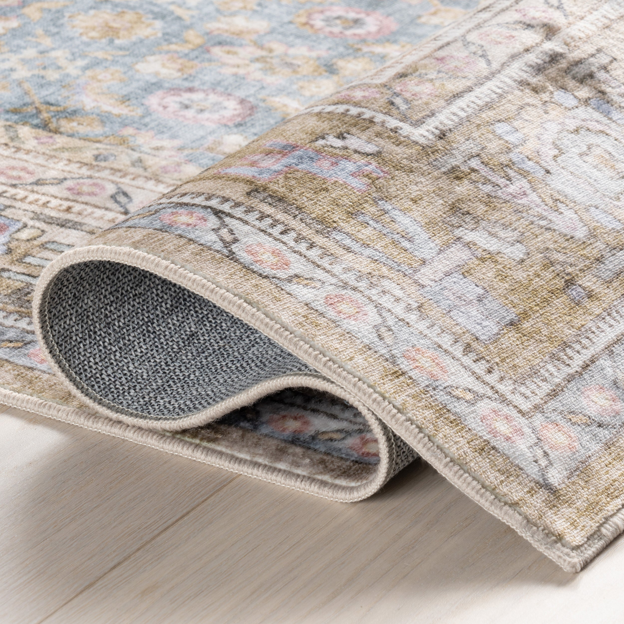 Caius Faded Medallion Machine Washable Area Rug - Image 4