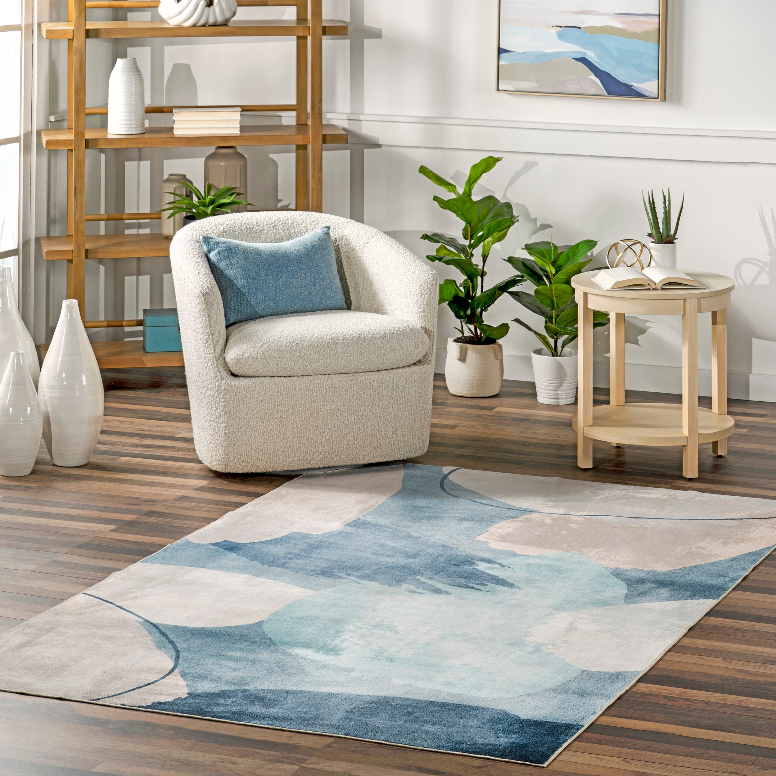 Sheree Abstract Watercolor Machine Washable Area Rug - Image 10