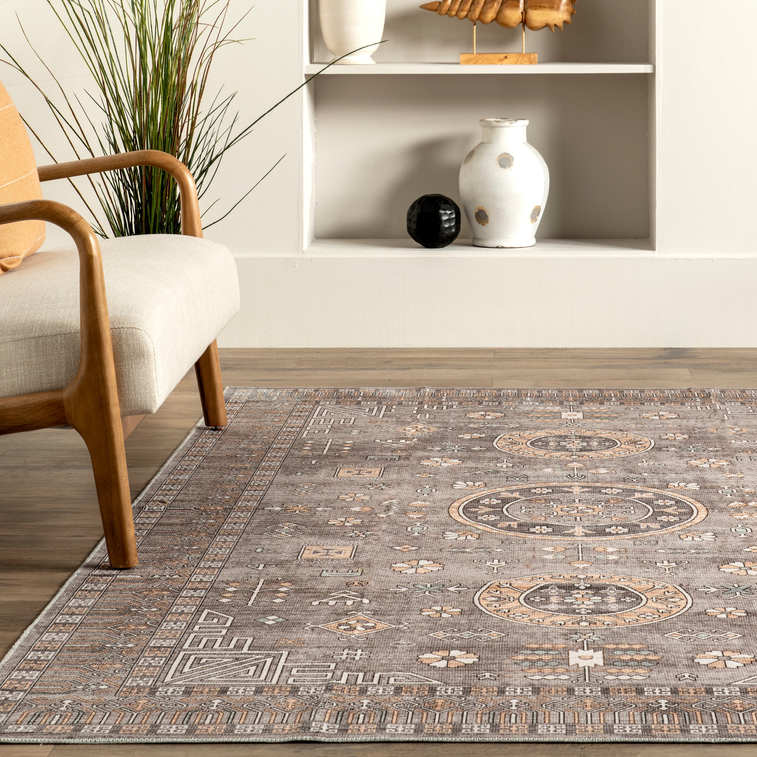 Tama Circle Medallion Machine Washable Area Rug - Image 8