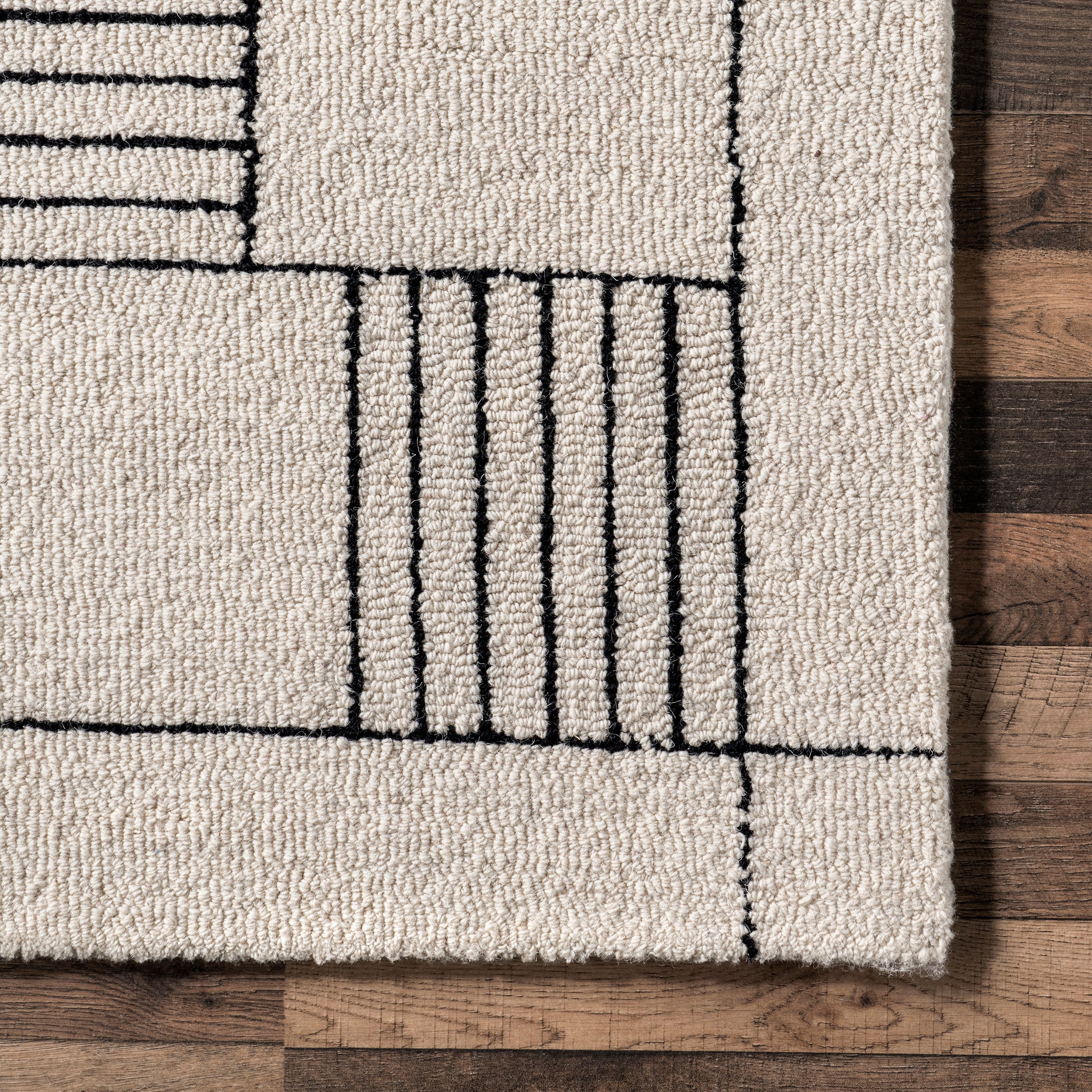 Danika Abstract Checkered Wool Area Rug - Image 5