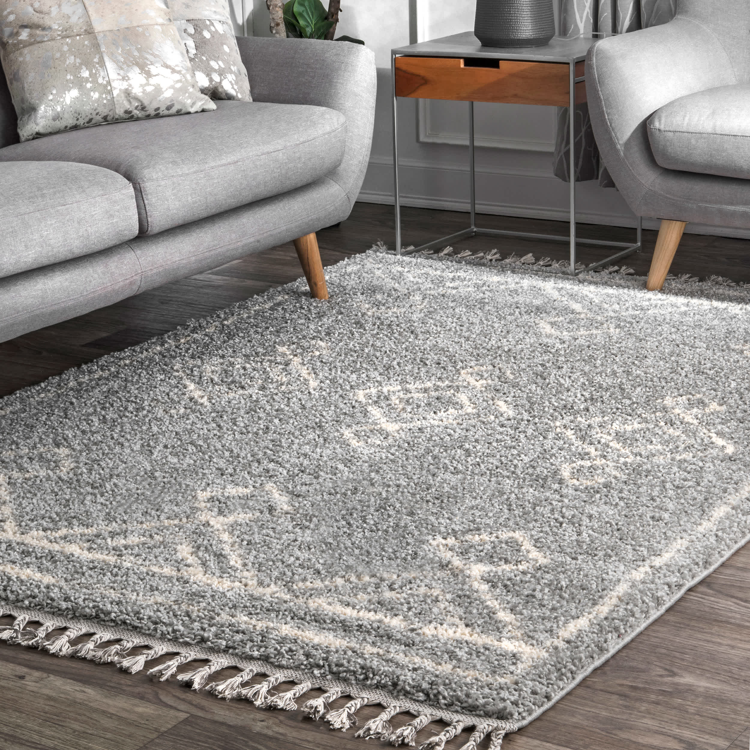 Mackie Moroccan Diamond Tassel Area Rug - Image 13