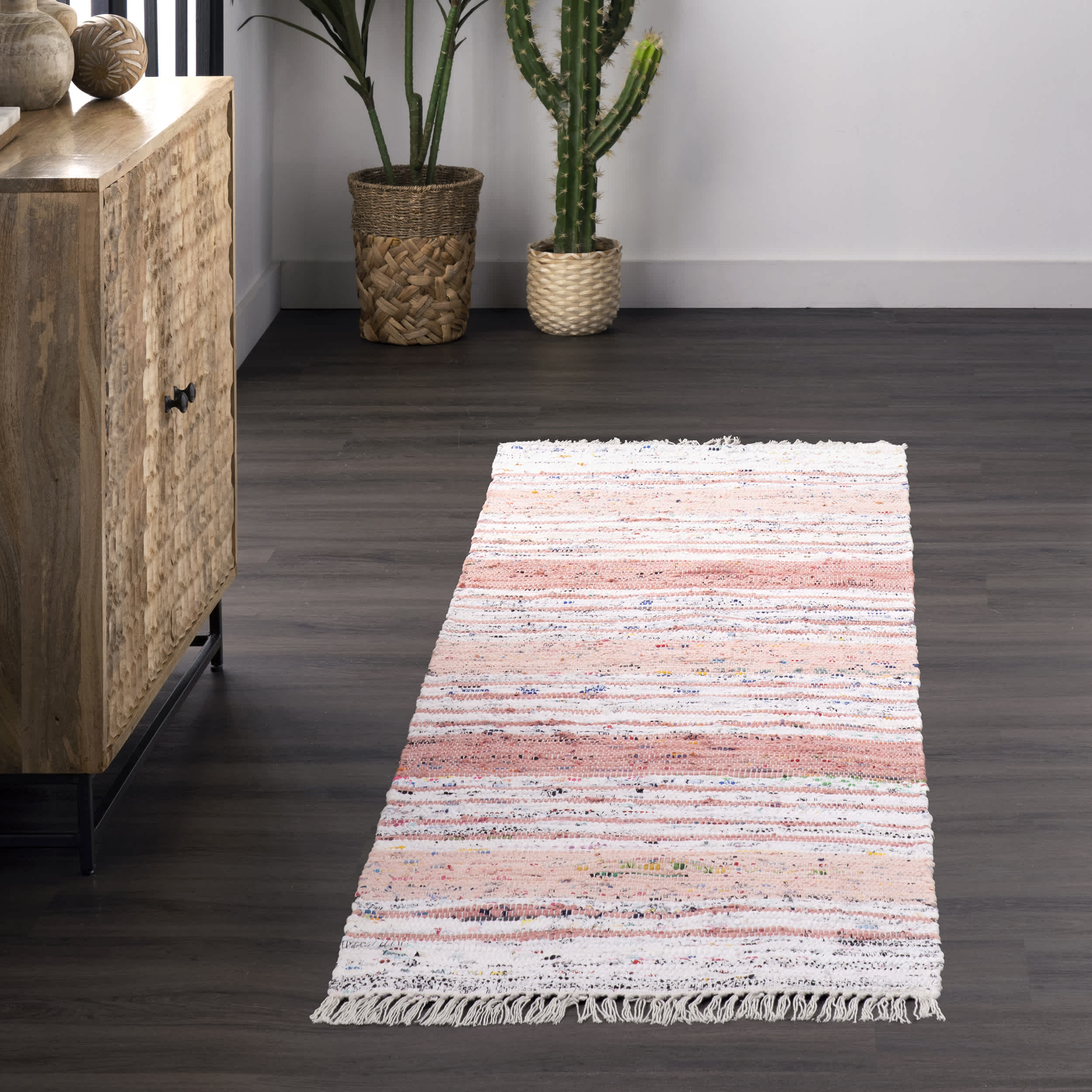 Seraphina Mottled Stipe Cotton Tassel Area Rug - Image 20