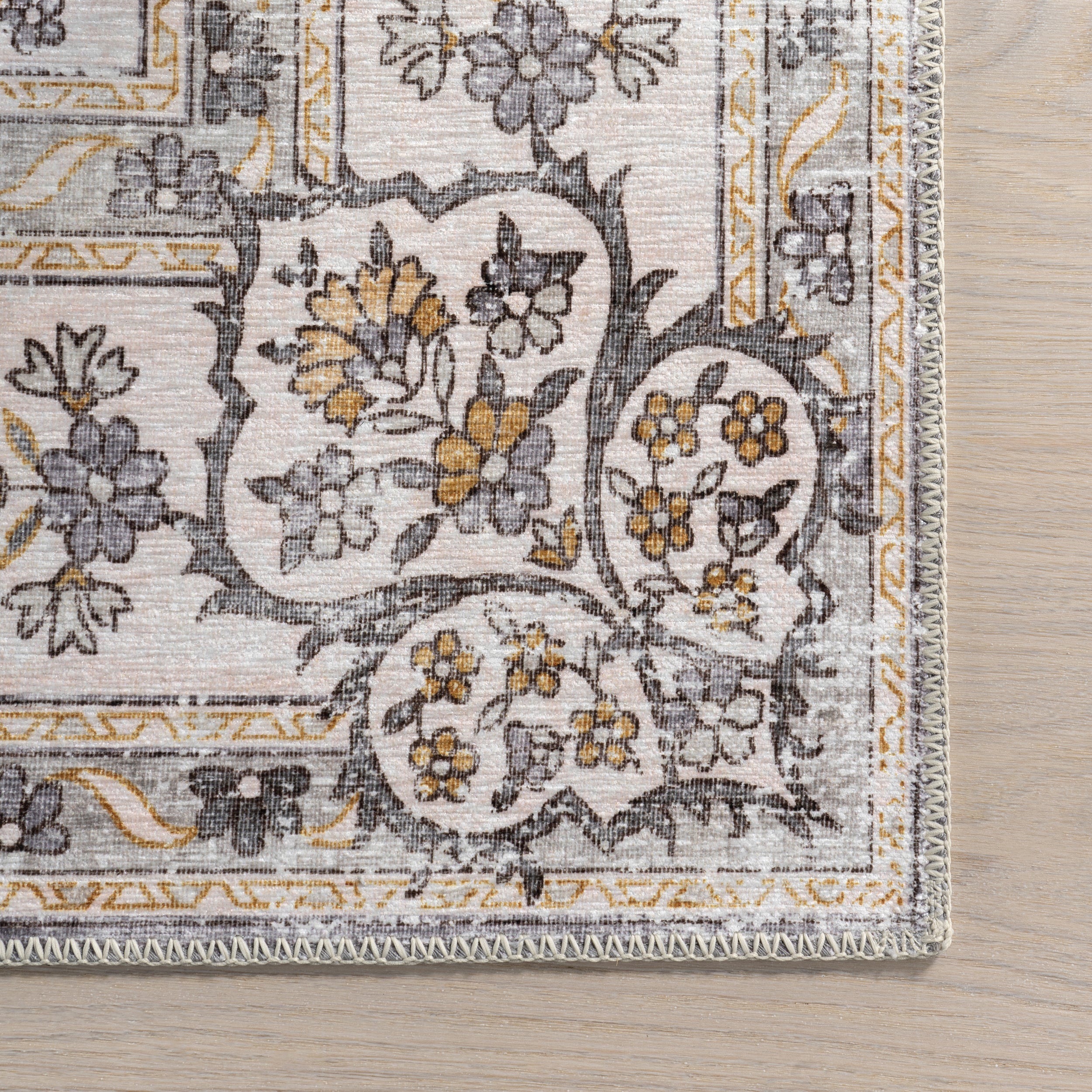 Teja SplashGuard Persian Medallion Machine Washable Area Rug - Image 15