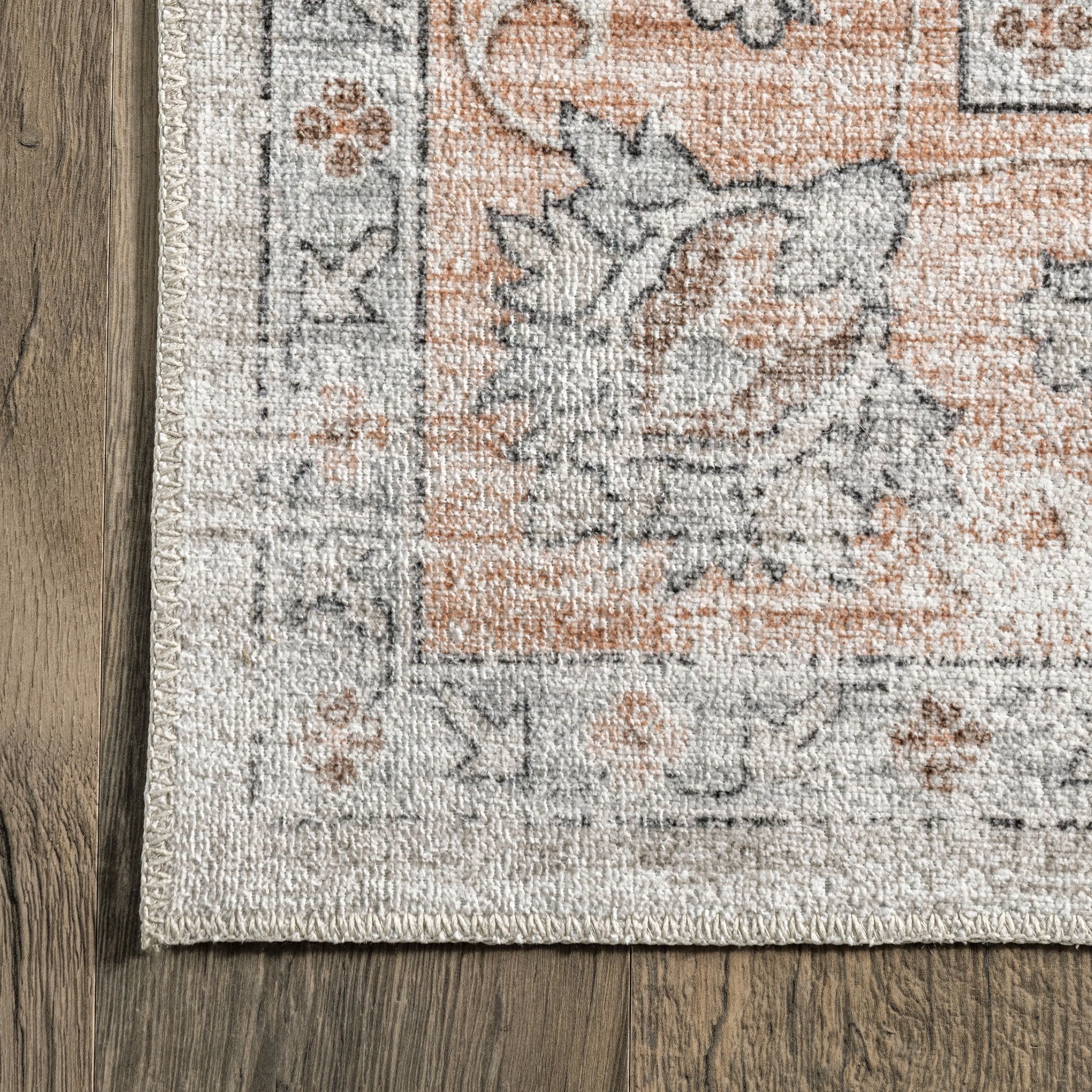 Marlena Faded Floral Machine Washable Area Rug - Image 5