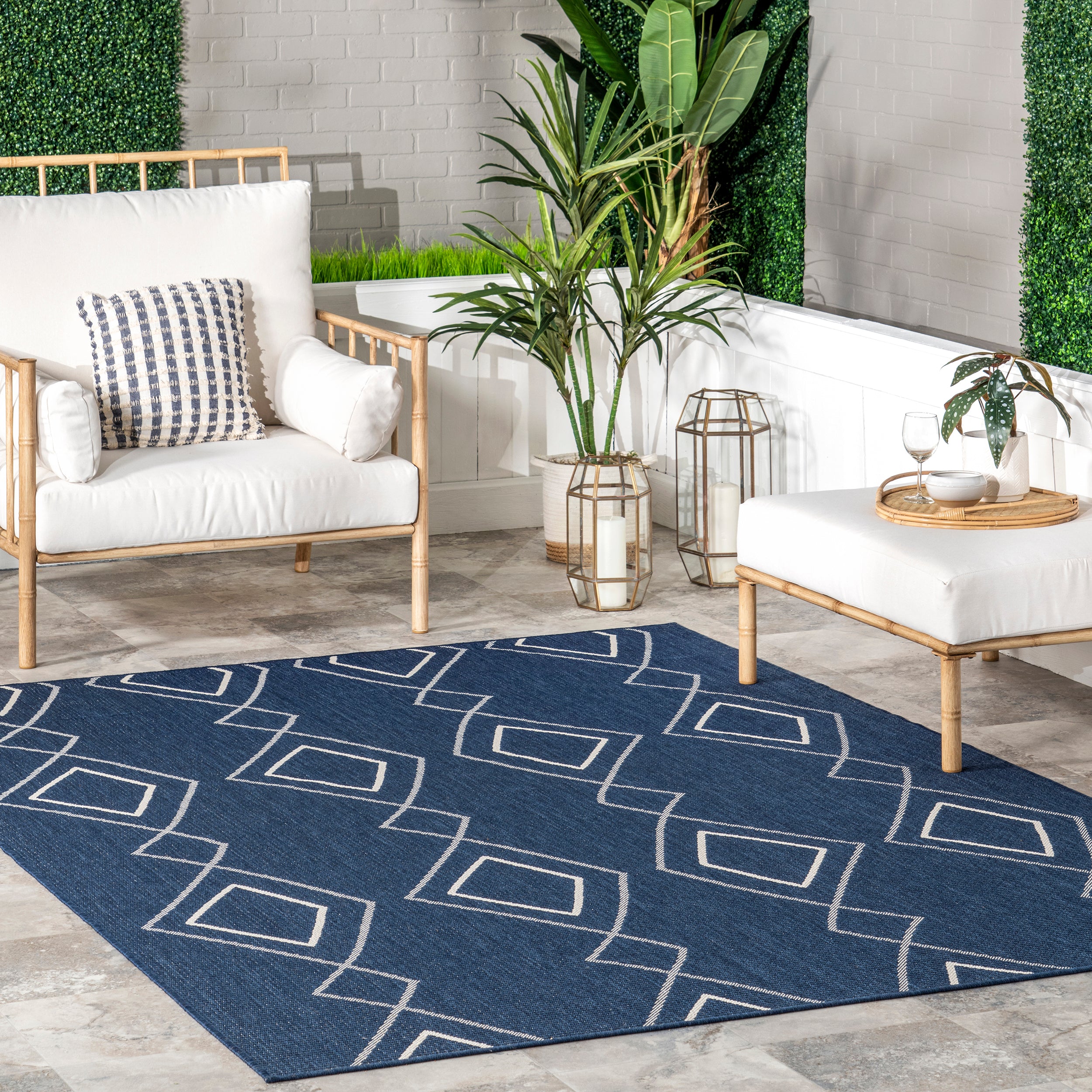 Mallie Moroccan Striped Indoor/Outdoor Area Rug - Image 2