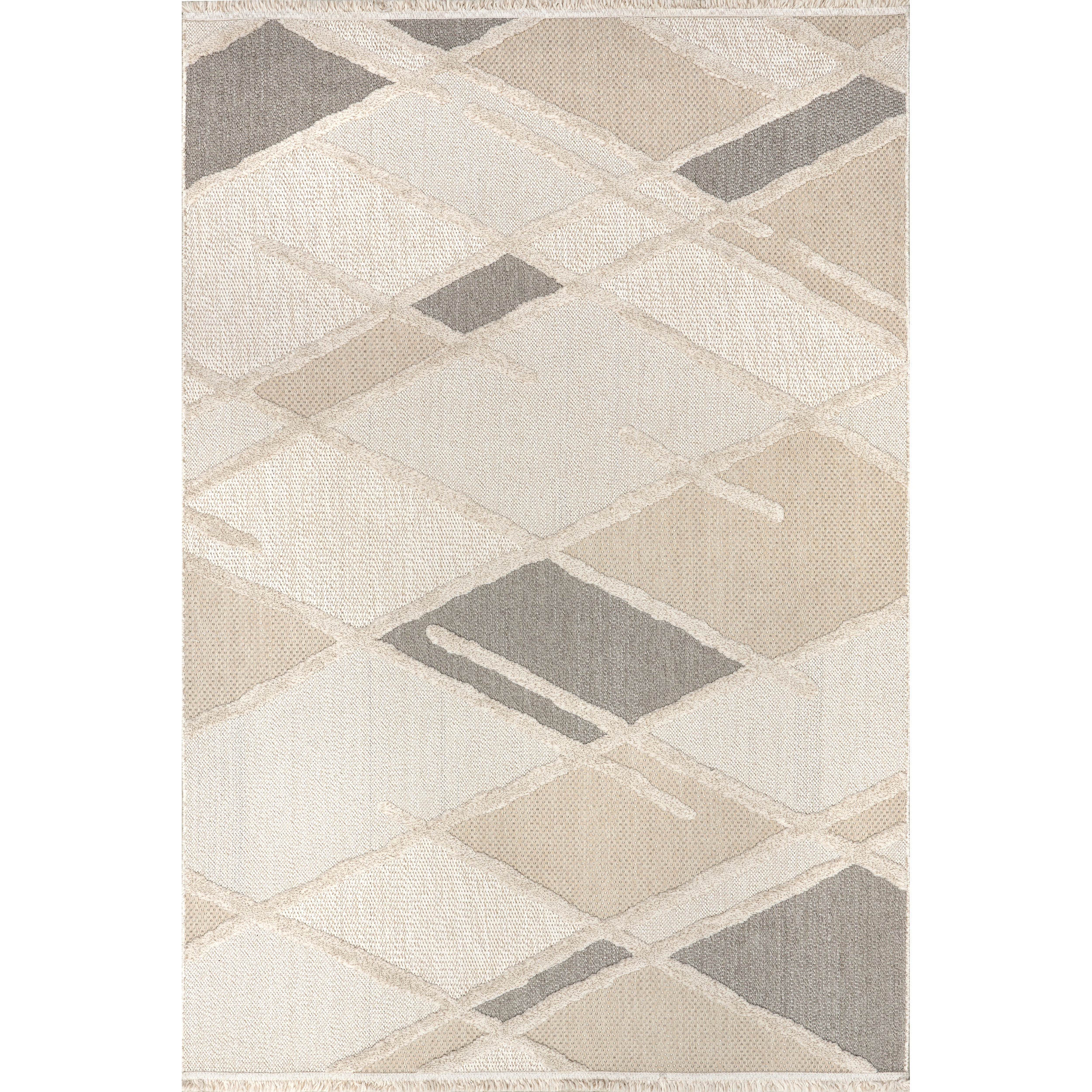 Ginevra Modern Lattice Fringe Area Rug