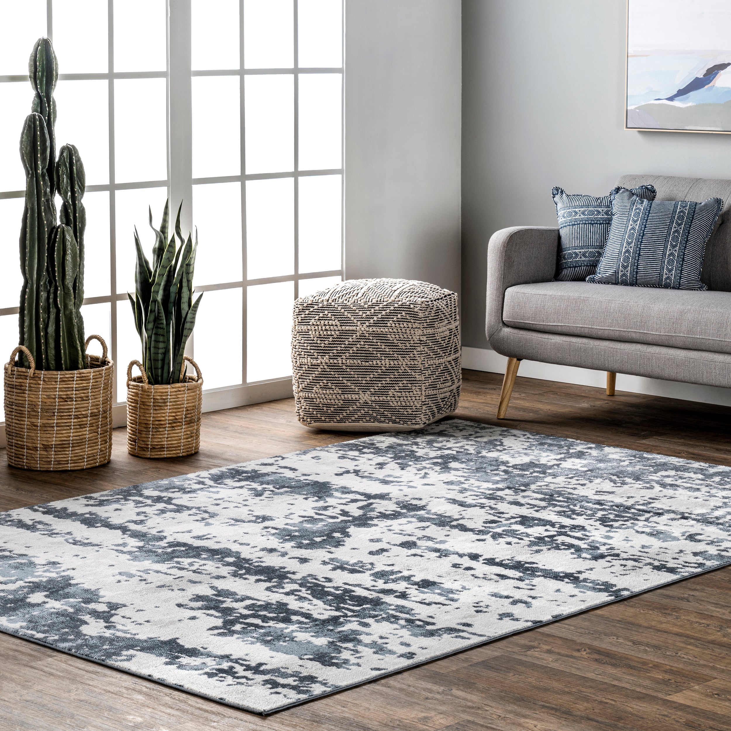 Ginny Contemporary Speckled Abstract Area Rug - Image 2