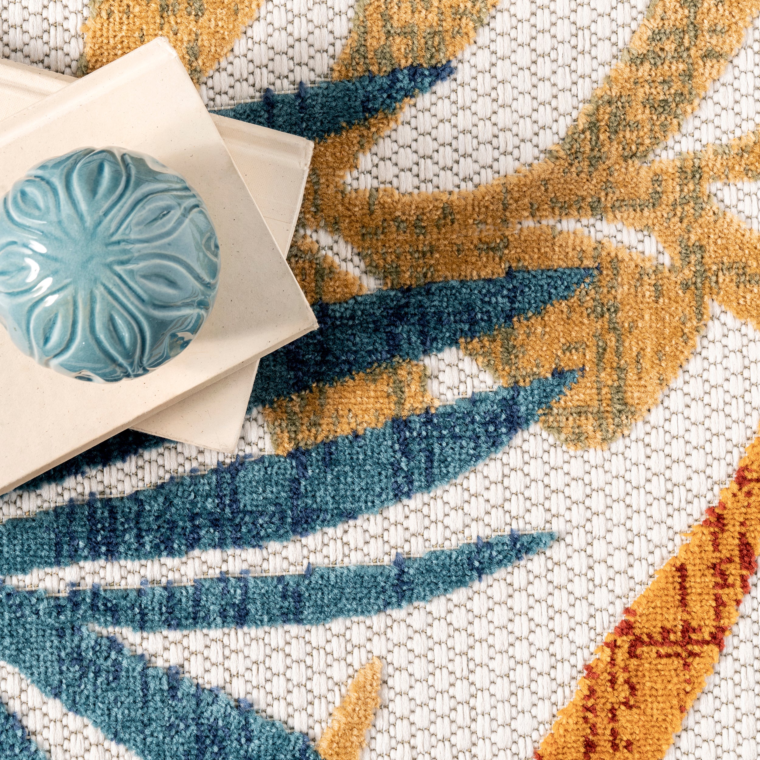 Flor Multi Tropical Leaves Indoor/Outdoor Area Rug - Image 6